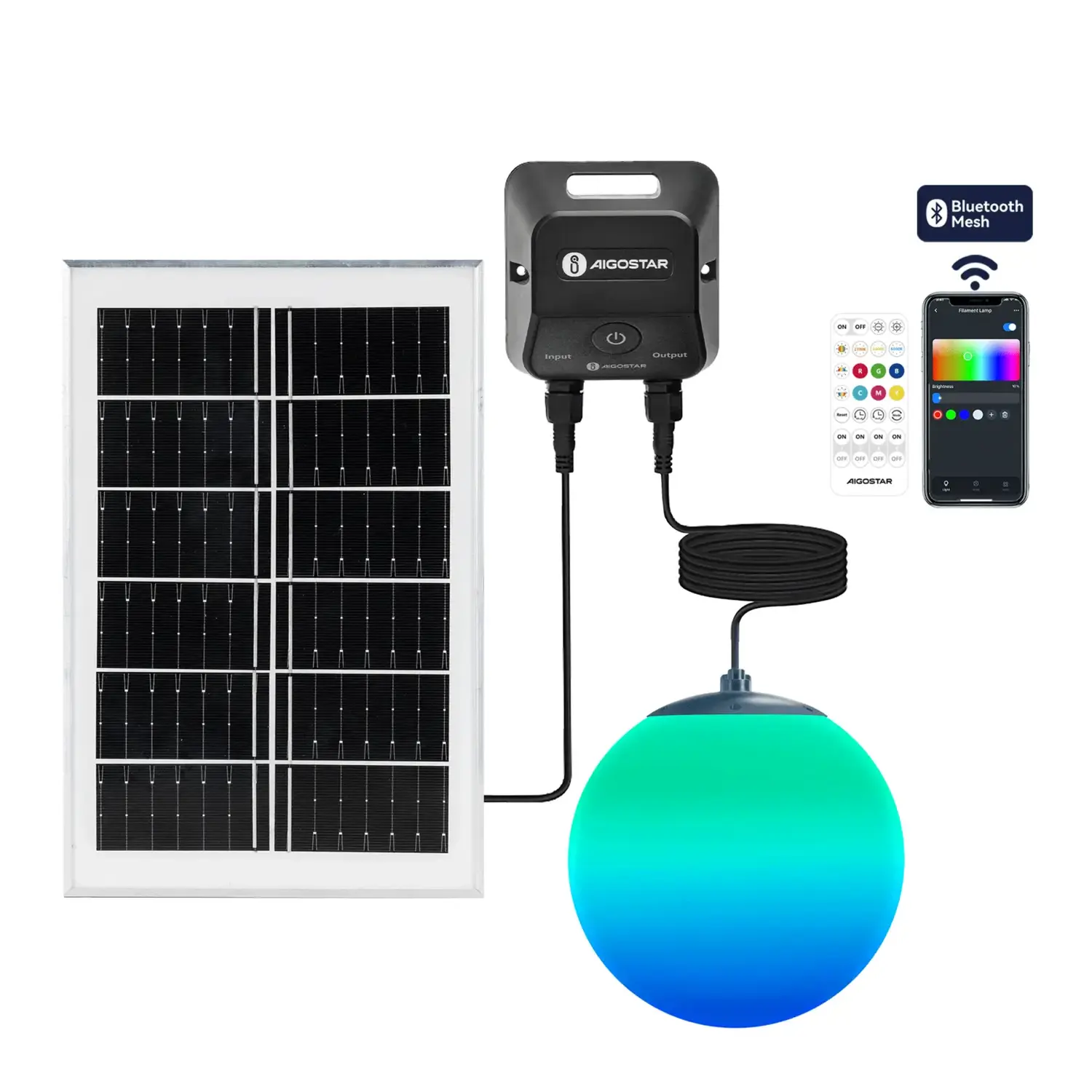 immagine del prodotto Lampada a sospensione solare smart Mirage con rete Bluetooth, 20W RGBCCT