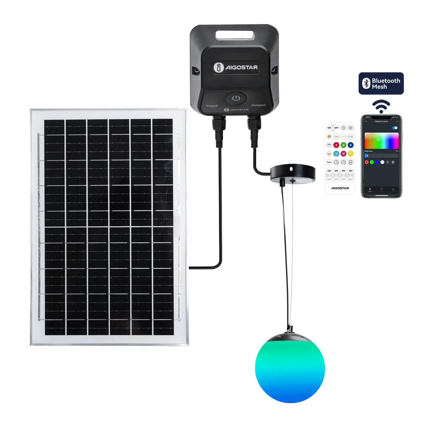 immagine del prodotto Lampada a sospensione solare smart Mirage con rete Bluetooth, 35W RGBCCT