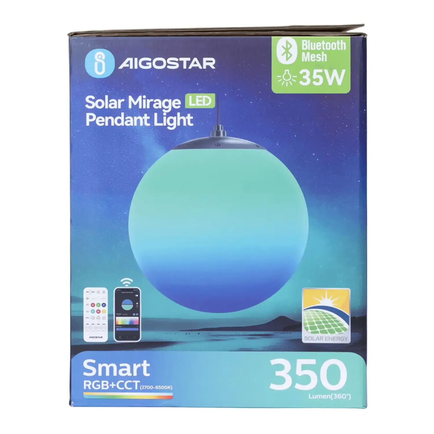 immagine Lampada a sospensione solare smart Mirage con rete Bluetooth, 35W RGBCCT