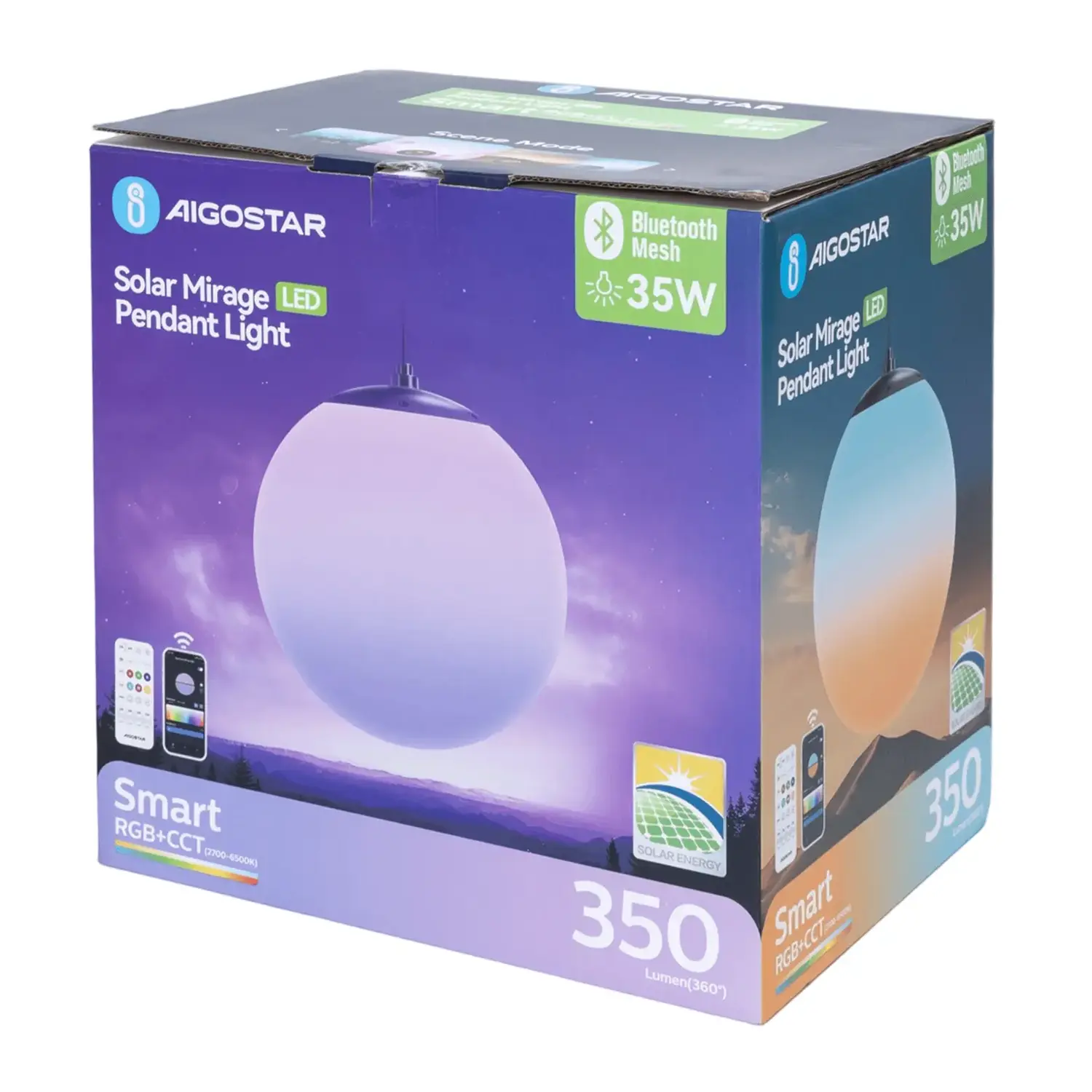 immagine Lampada a sospensione solare smart Mirage con rete Bluetooth, 35W RGBCCT