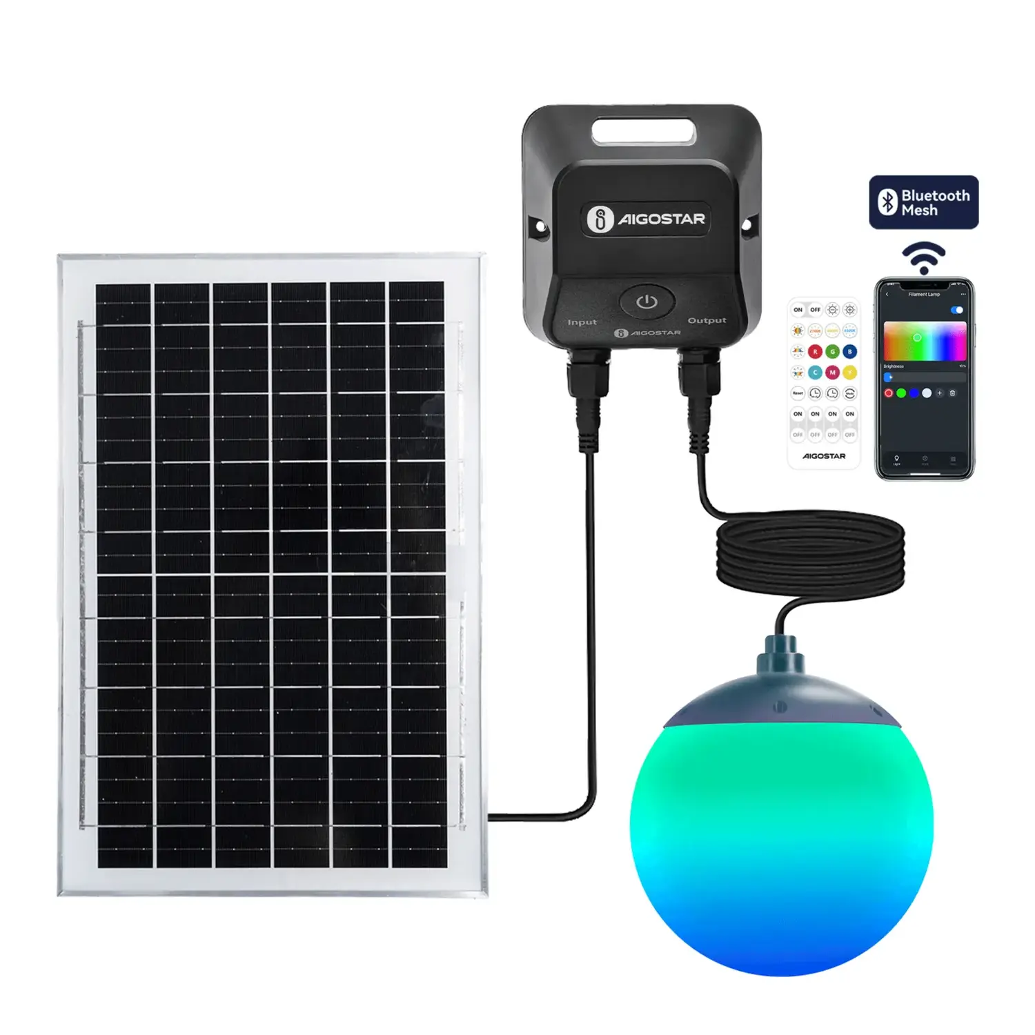 immagine del prodotto Lampada a sospensione solare smart Mirage con rete Bluetooth, 35W RGBCCT