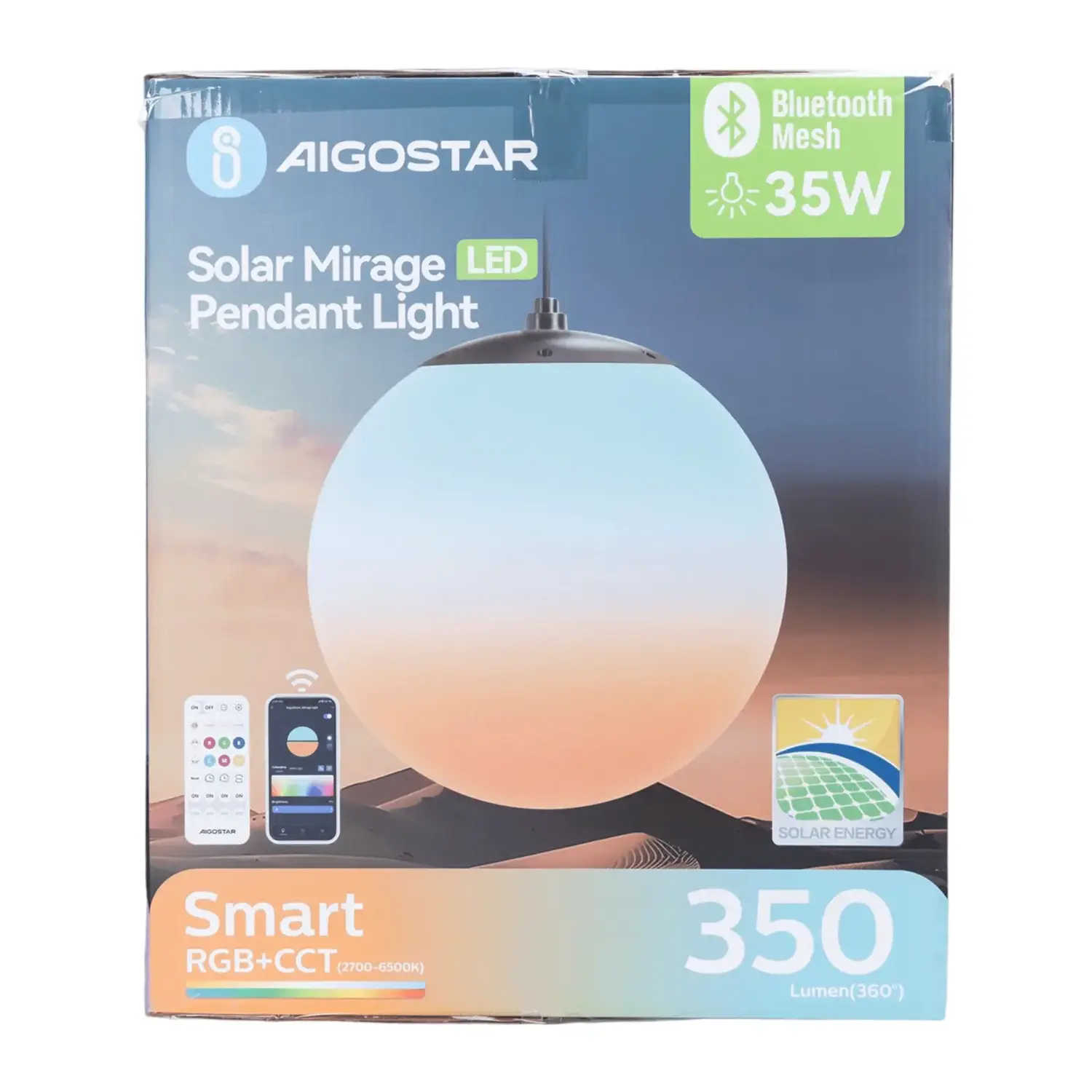 immagine Lampada a sospensione solare smart Mirage con rete Bluetooth, 35W RGBCCT