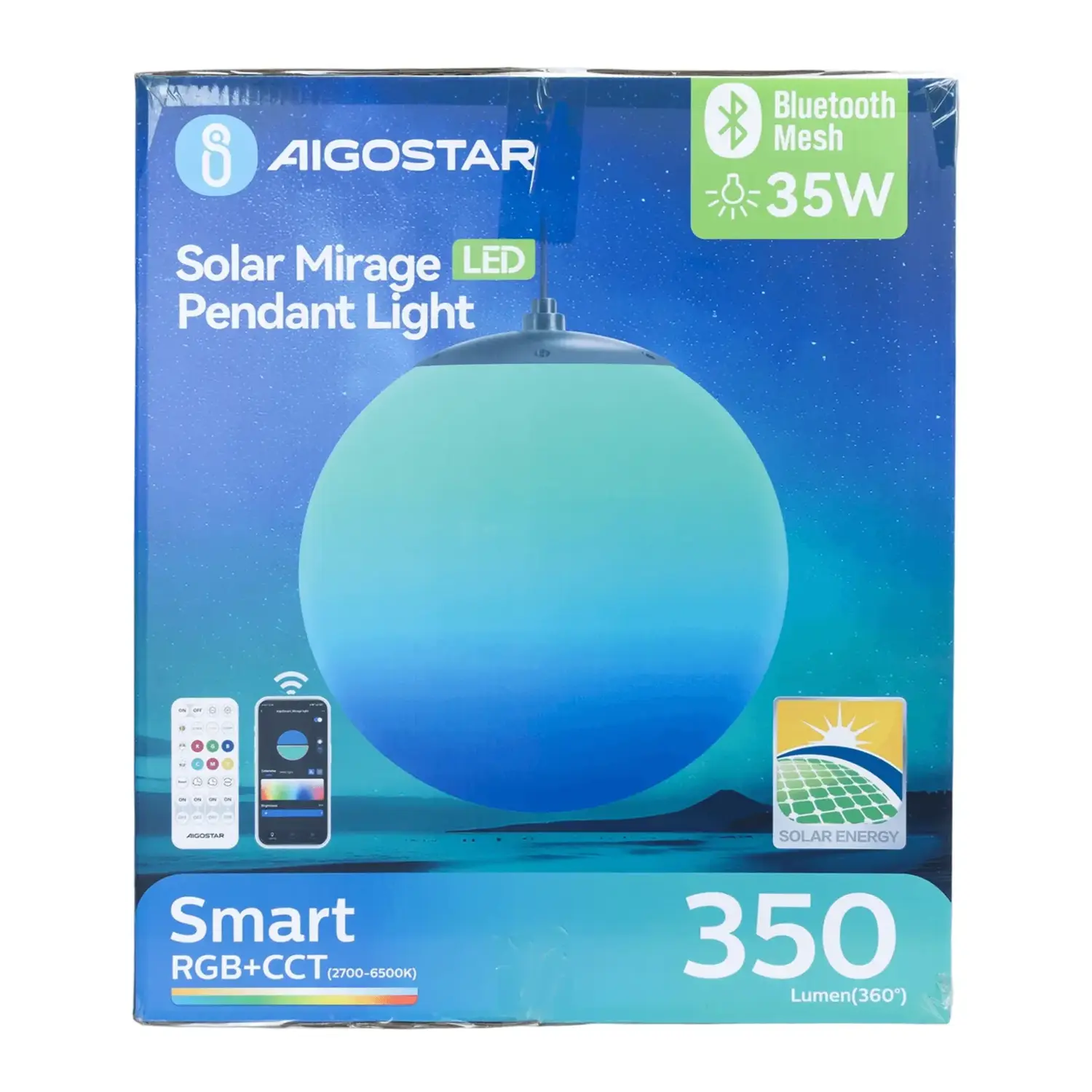immagine Lampada a sospensione solare smart Mirage con rete Bluetooth, 35W RGBCCT