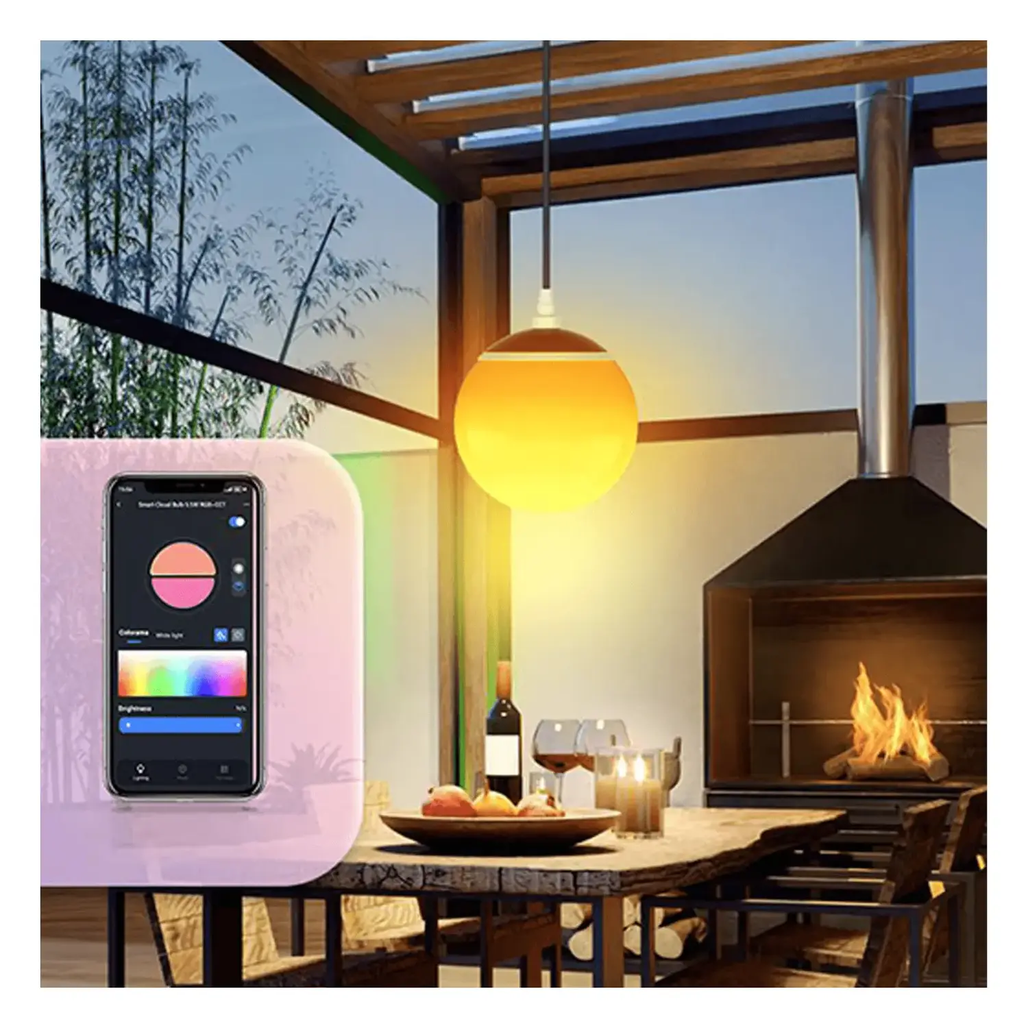 immagine Lampada a sospensione solare smart Mirage con rete Bluetooth, 35W RGBCCT
