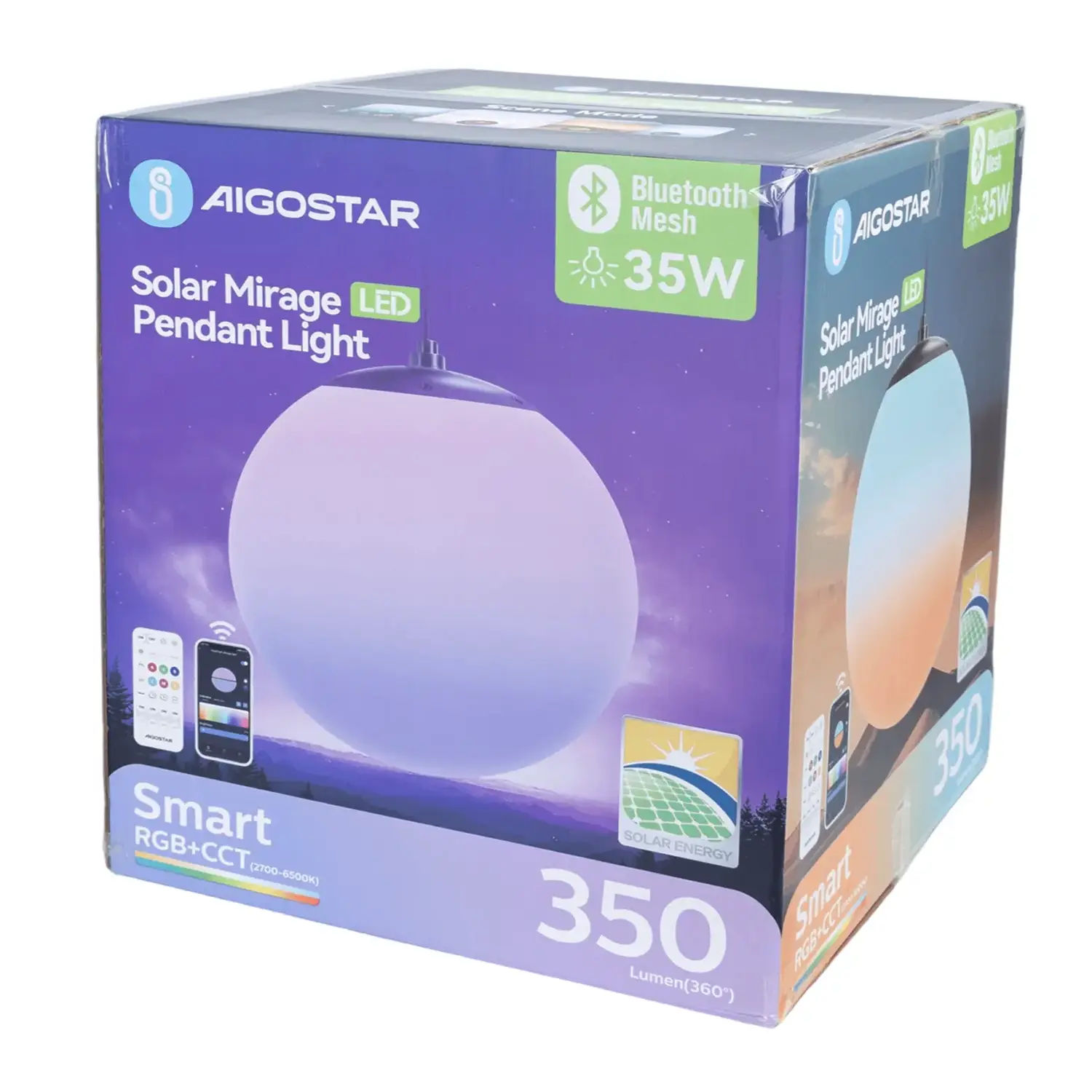 immagine Lampada a sospensione solare smart Mirage con rete Bluetooth, 35W RGBCCT