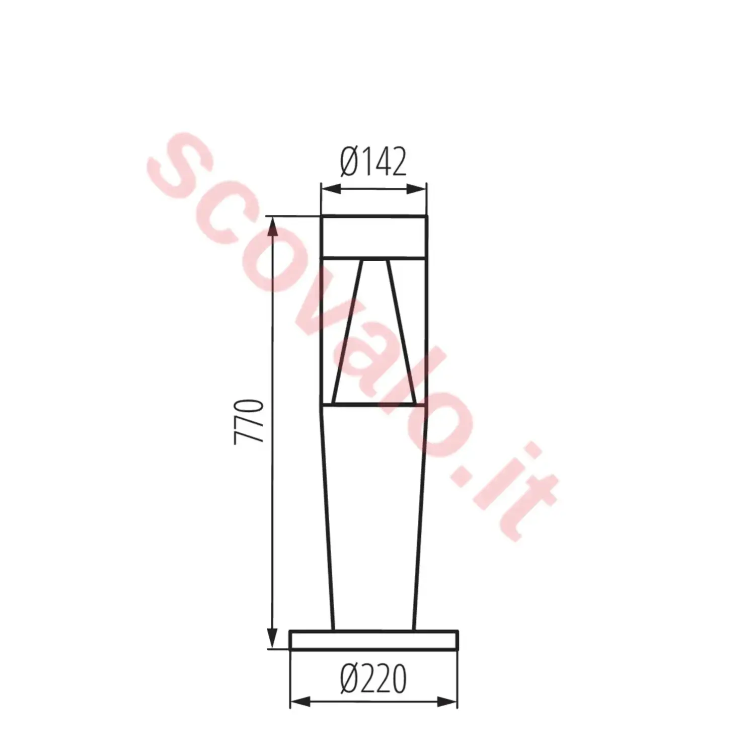 immagine lampioncino lampione giardino architettonico invo gu10 grafite 77 cm basamento