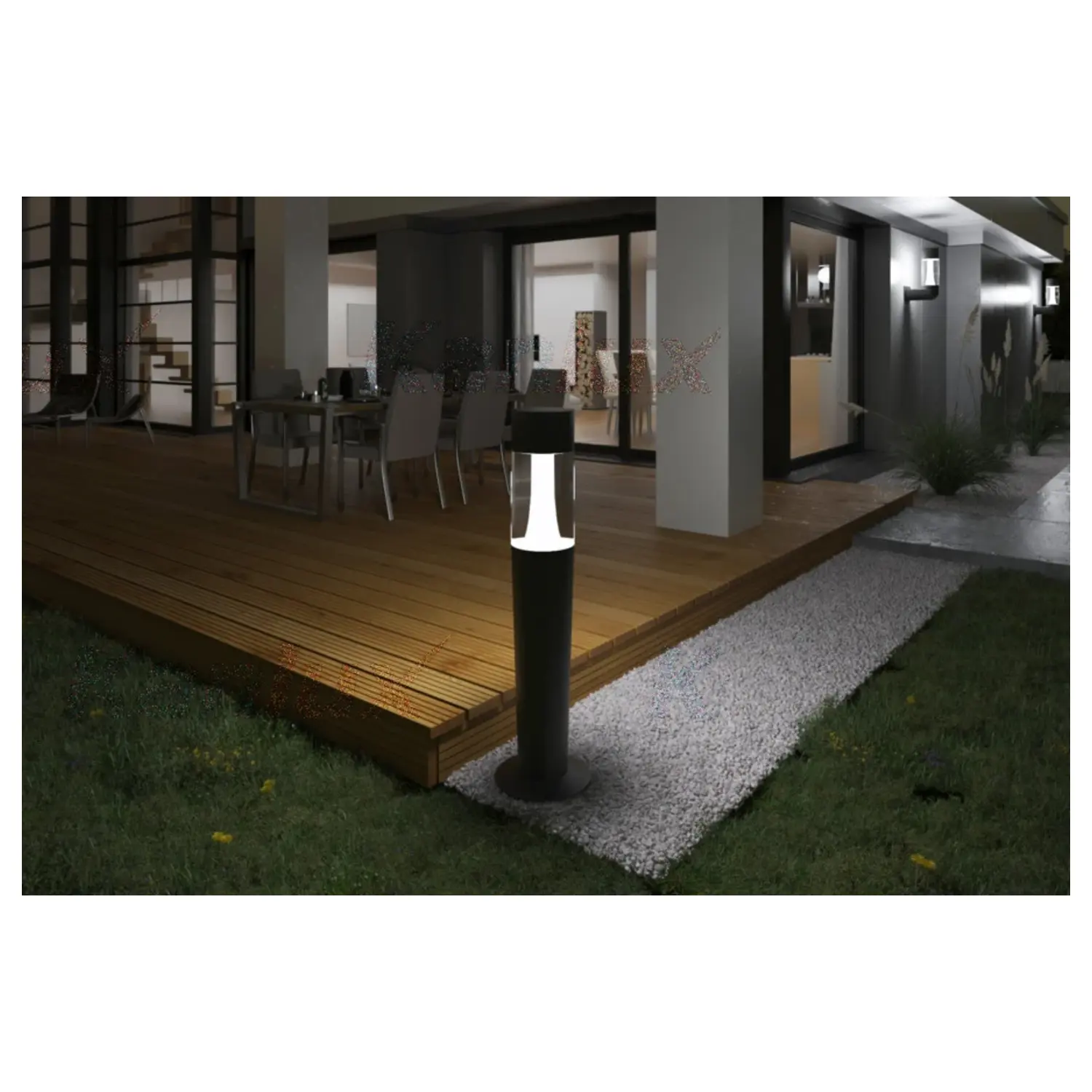 immagine lampioncino lampione giardino architettonico invo gu10 grafite 77 cm basamento