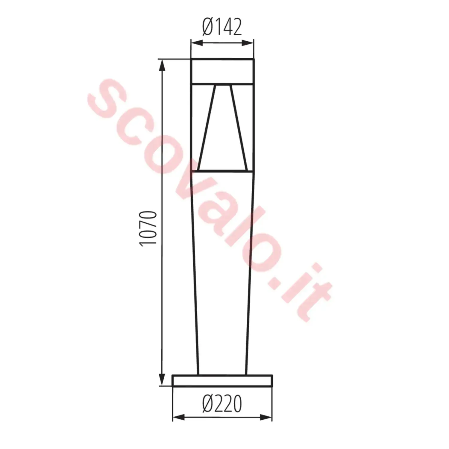 immagine lampioncino lampione giardino architettonico invo gu10 grafite 107 cm basamento