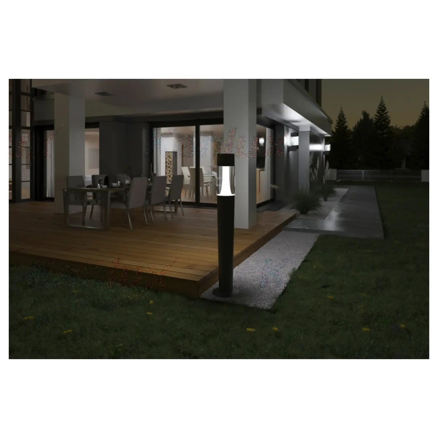immagine lampioncino lampione giardino architettonico invo gu10 grafite 107 cm basamento