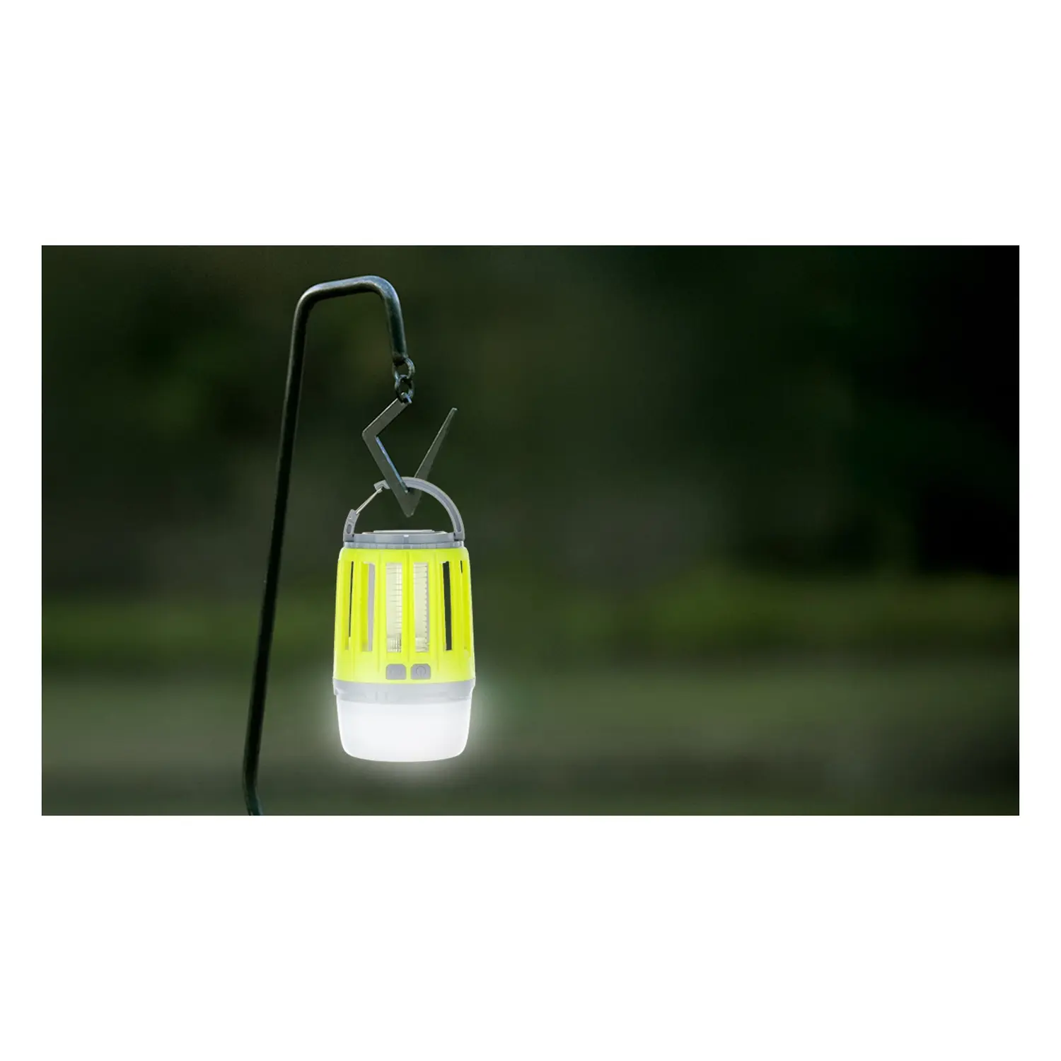 immagine Lampada da campeggio antizanzare 200 lm luce viola + luce rossa + luce bianca ricarica USB verde