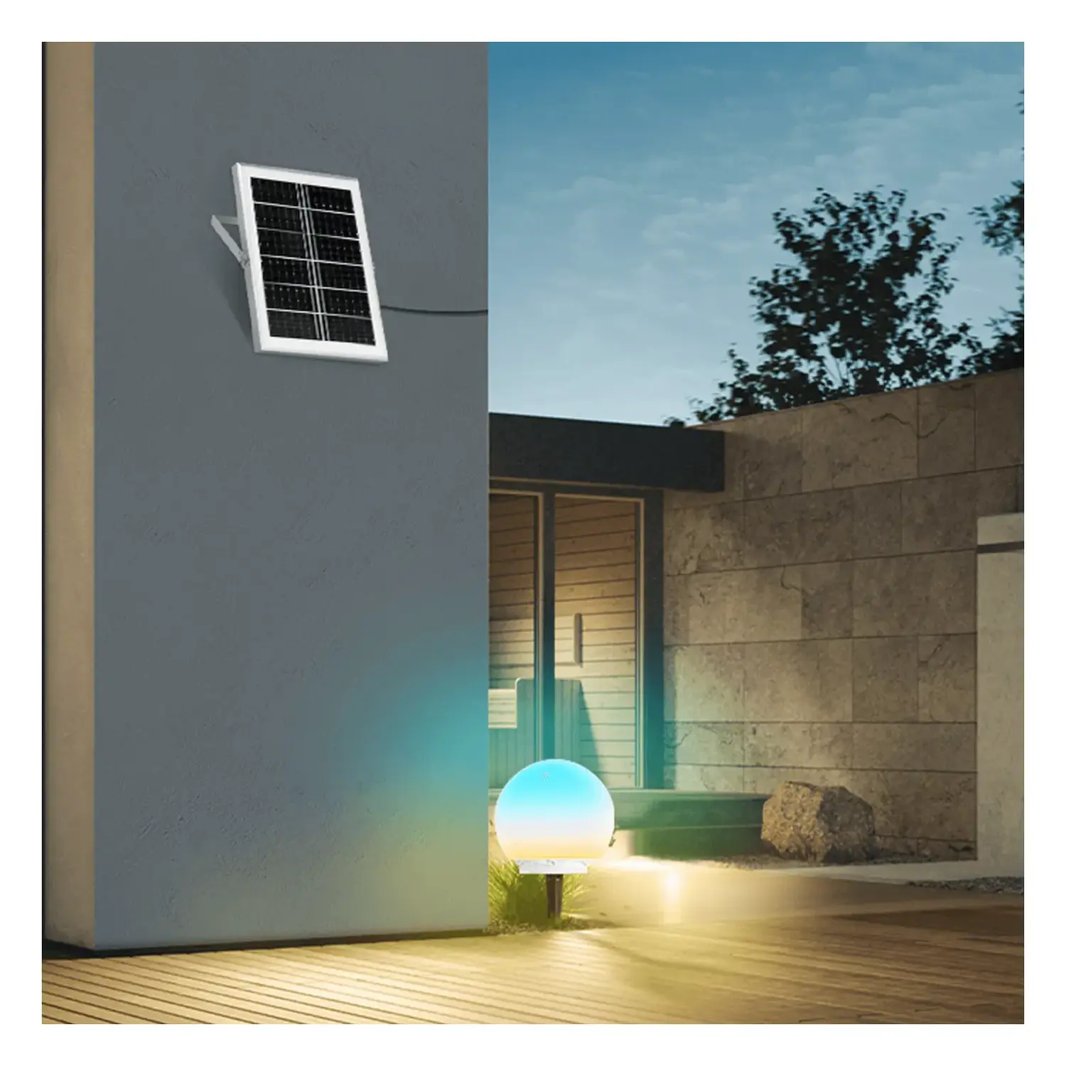 immagine Lampada da giardino con picchetto solare smart Mirage con rete Bluetooth, 20W RGBCCT