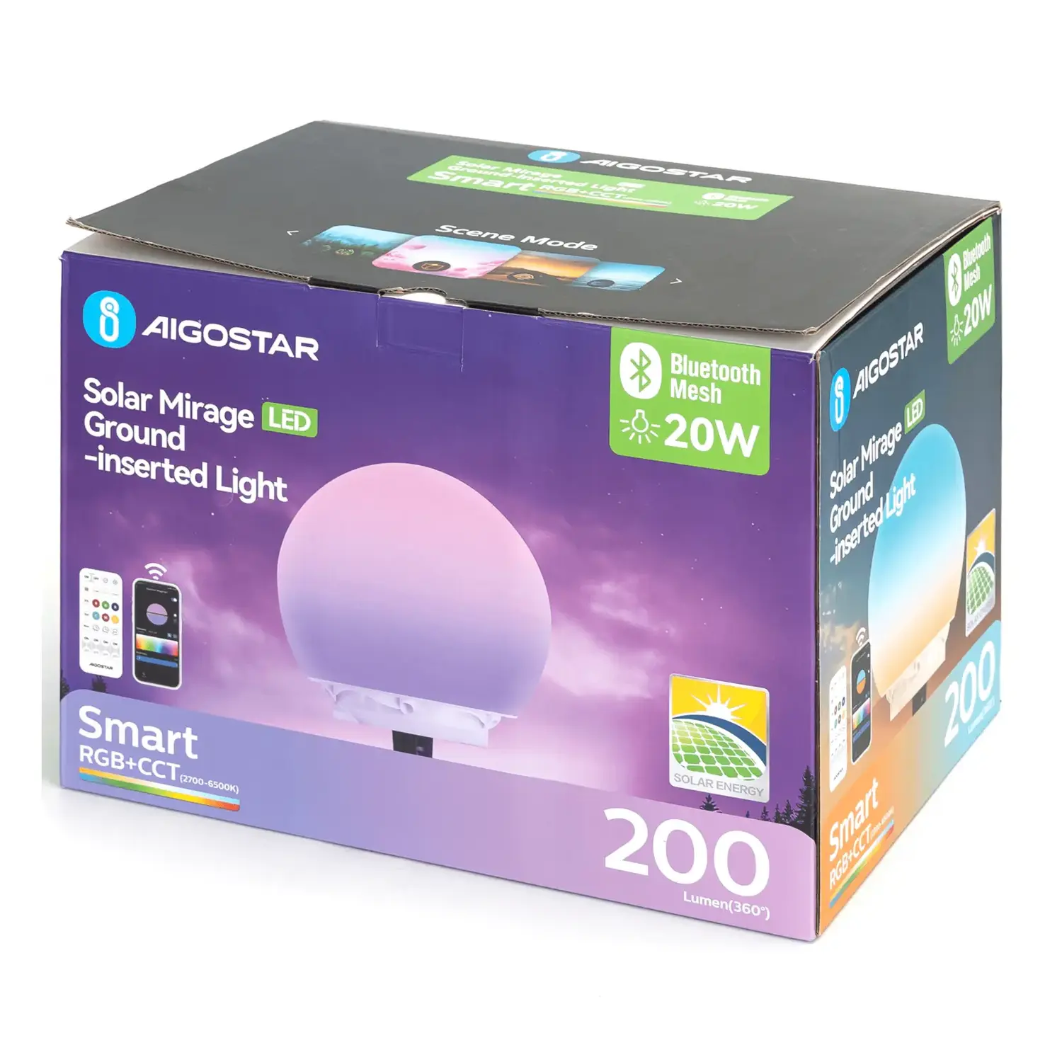 immagine Lampada da giardino con picchetto solare smart Mirage con rete Bluetooth, 20W RGBCCT