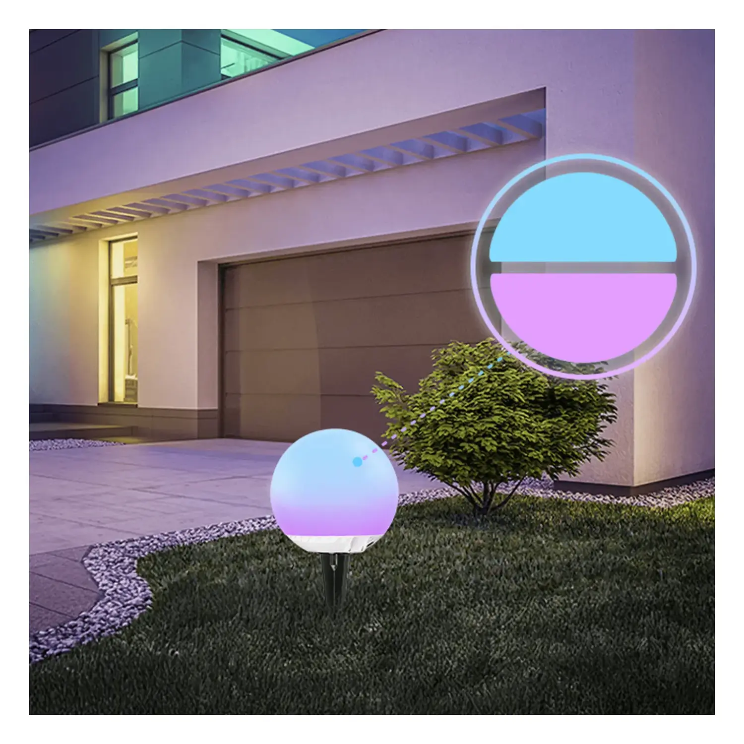 immagine Lampada da giardino con picchetto solare smart Mirage con rete Bluetooth, 20W RGBCCT