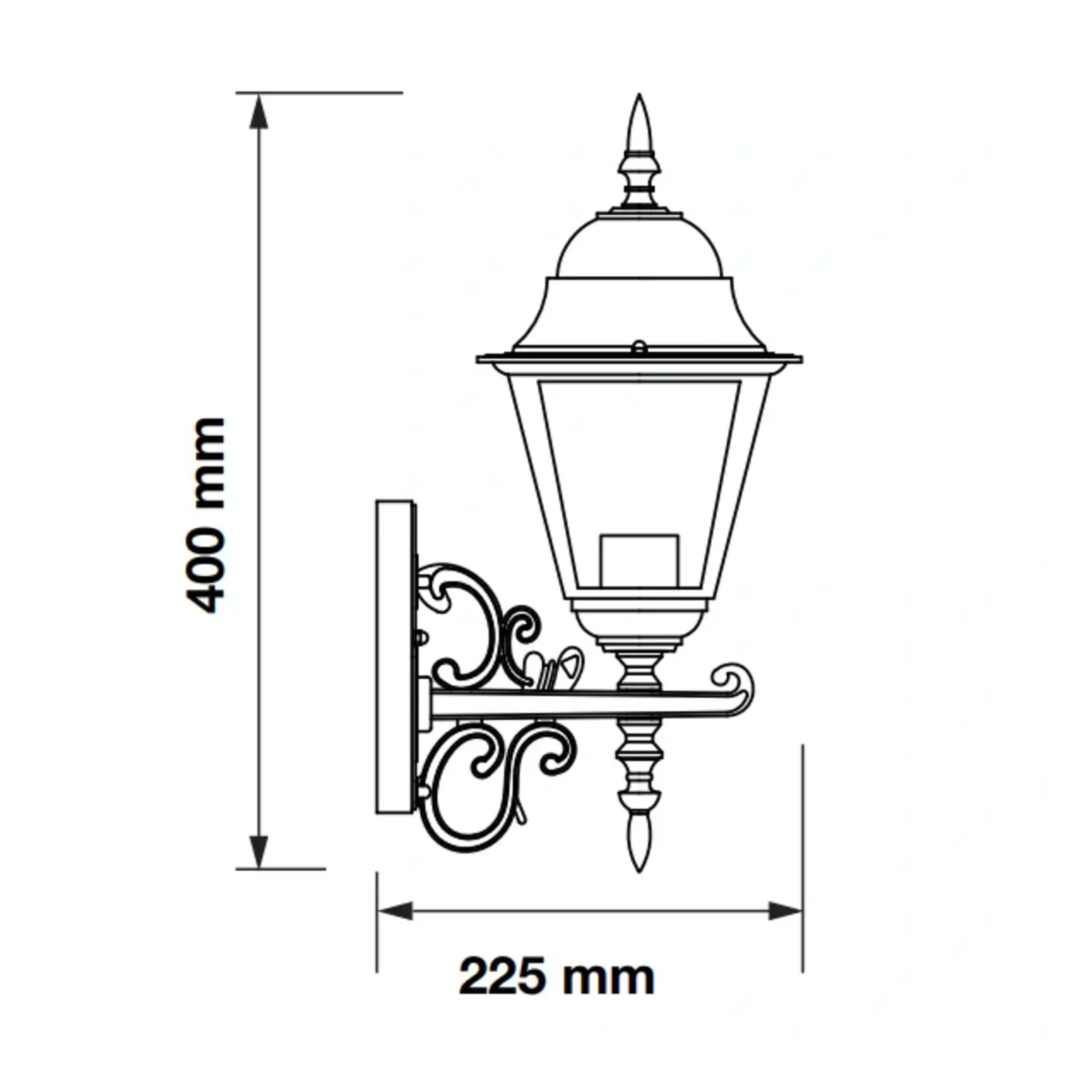 immagine lampada da giardino parete lanterna esterno vintage e27 nero