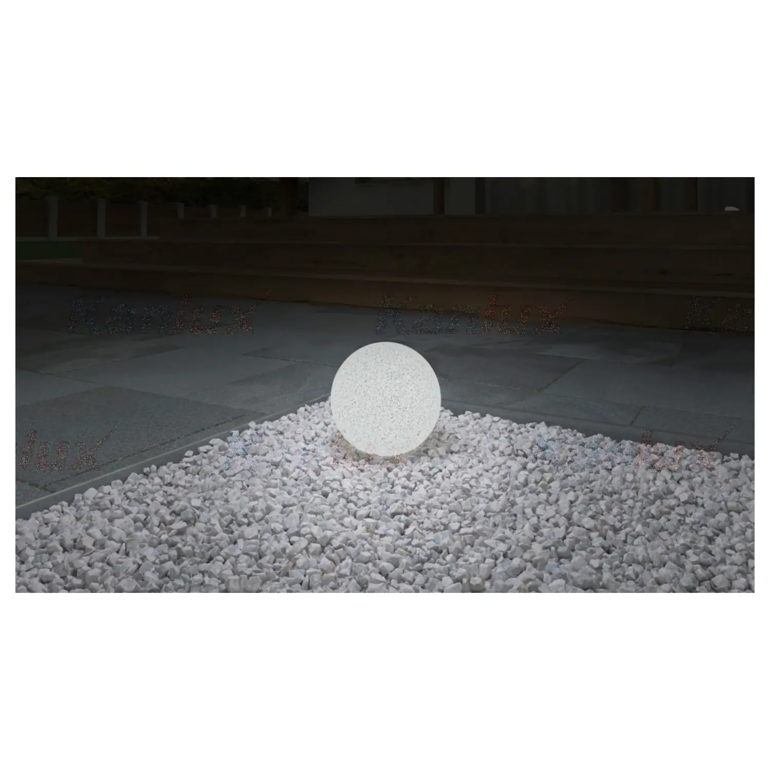 immagine lampada da giardino decorativa finta pietra e27 200 mm granito