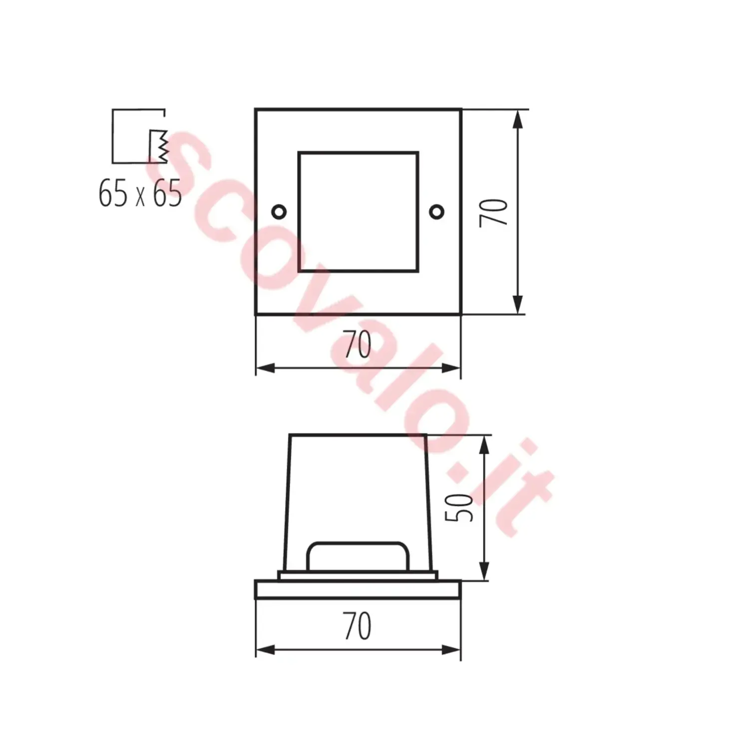 immagine lampada da incasso segnapasso taxi 230v 0,60 watt bianco naturale cromo satinato quadrato