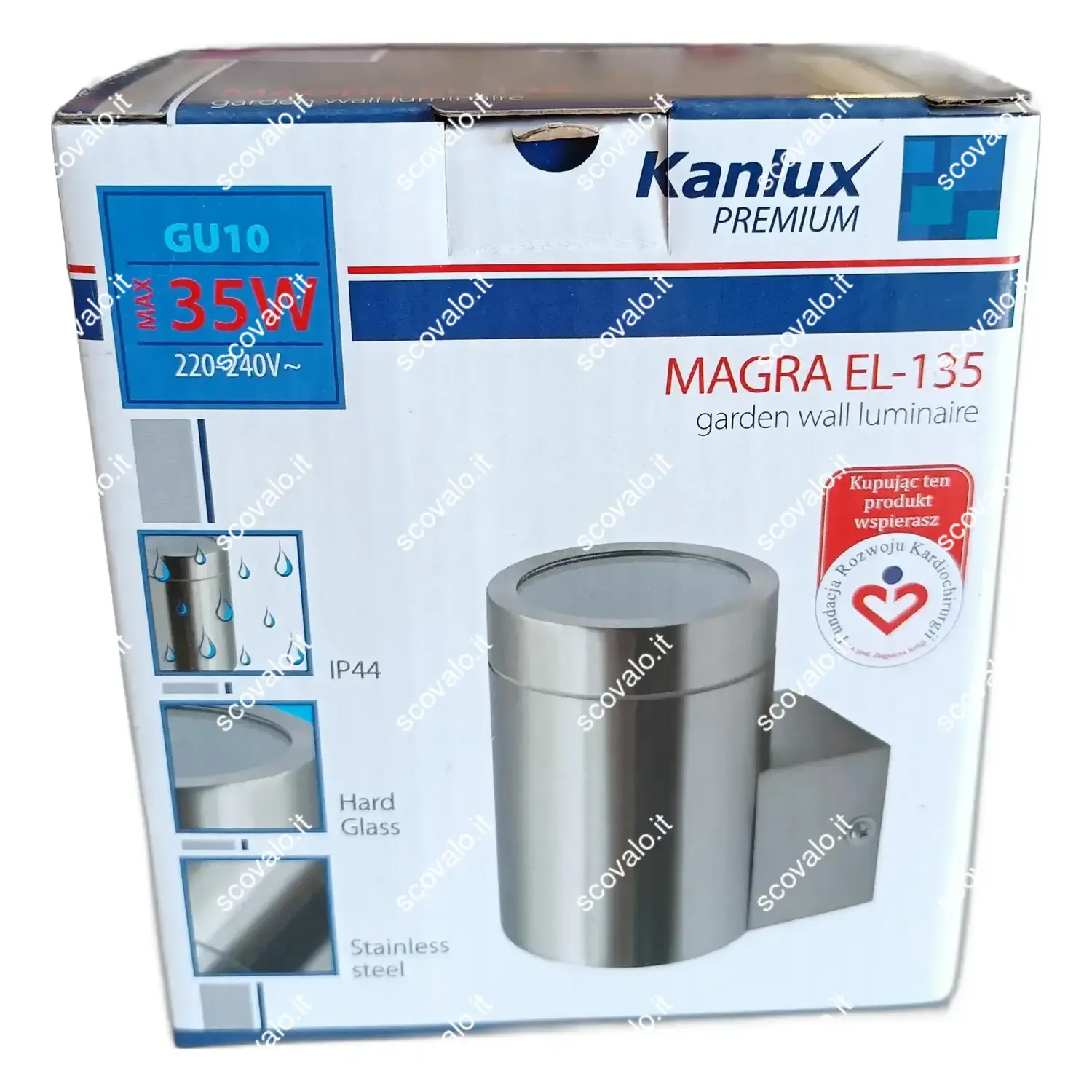 immagine lampada da parete acciaio inox giardino gu10 1 luce