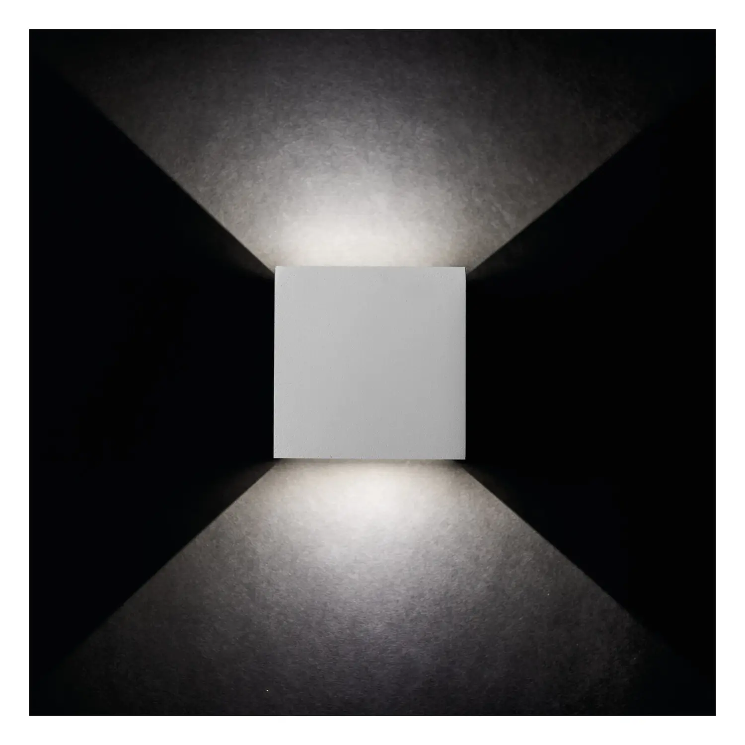 immagine lampada parete muro led applique doppia luce 7 watt bianco naturale nero tondo