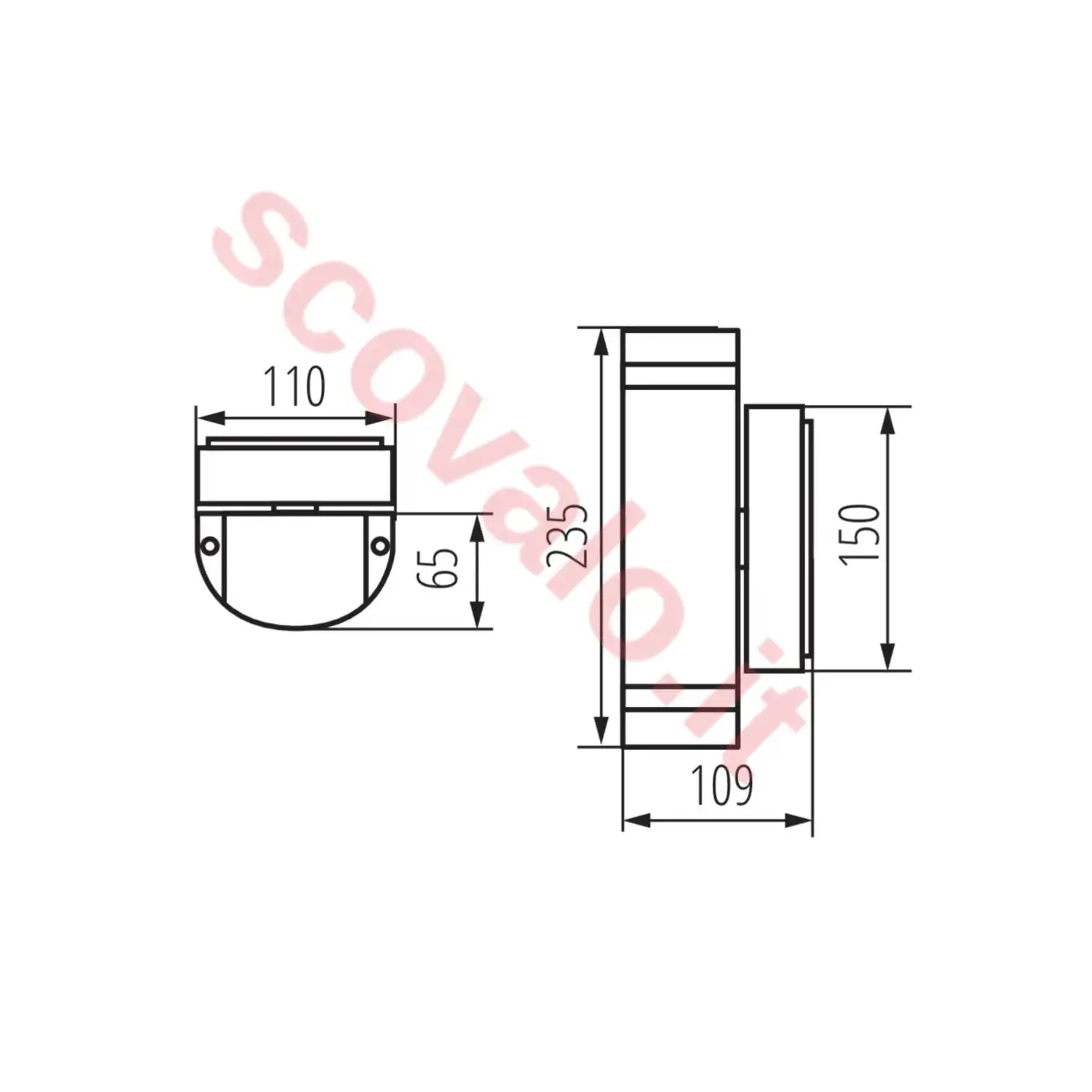 immagine lampada da parete giardino gu10 grigio 2 luci tondo