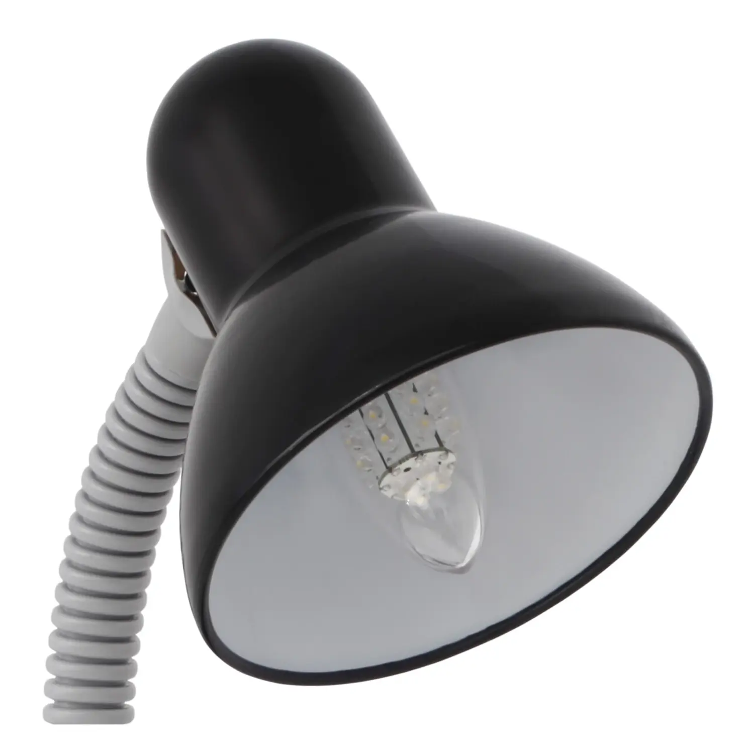 immagine lampada da scrivania con pinza snodabile 230v e27 nero