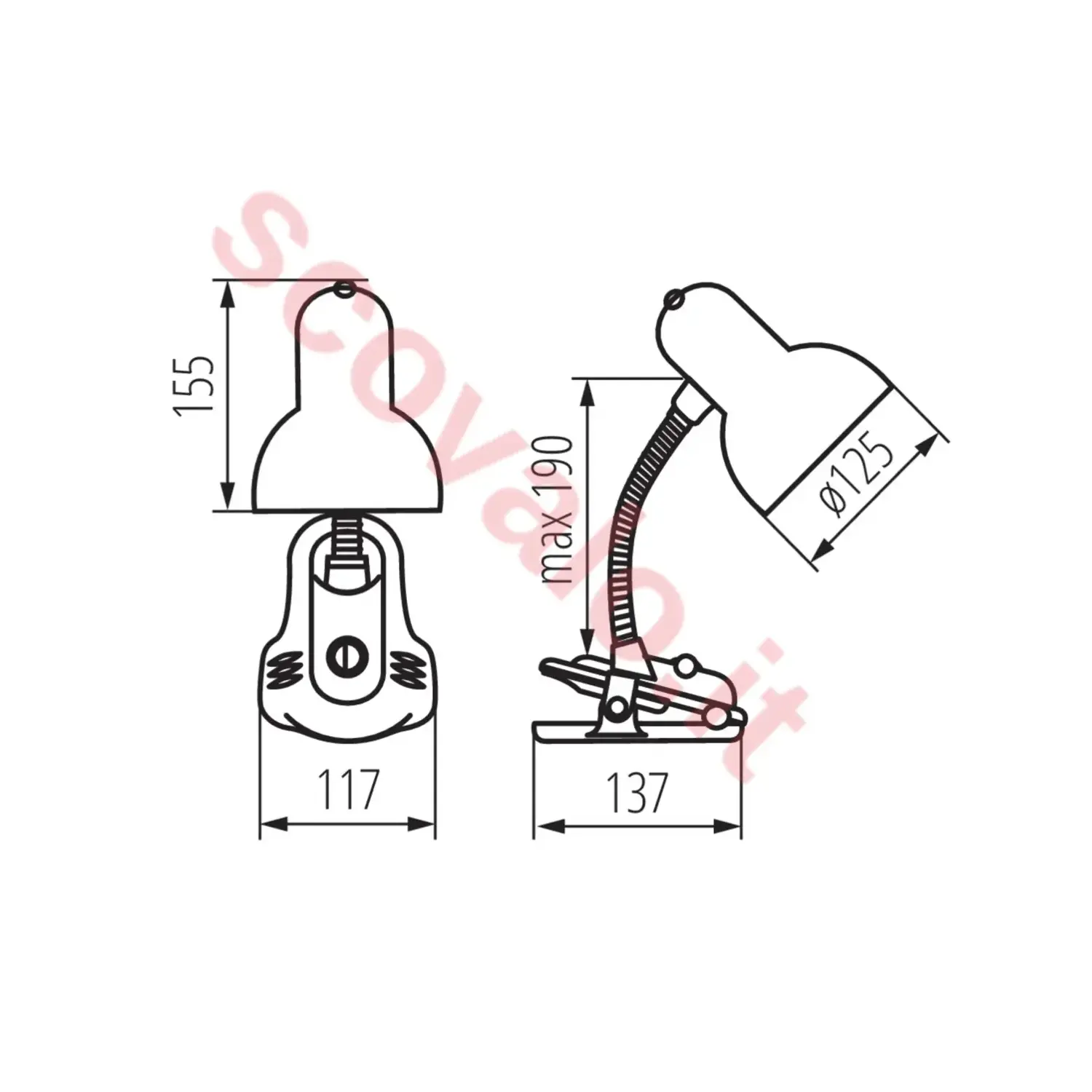 immagine lampada da scrivania con pinza snodabile 230v e27 blu