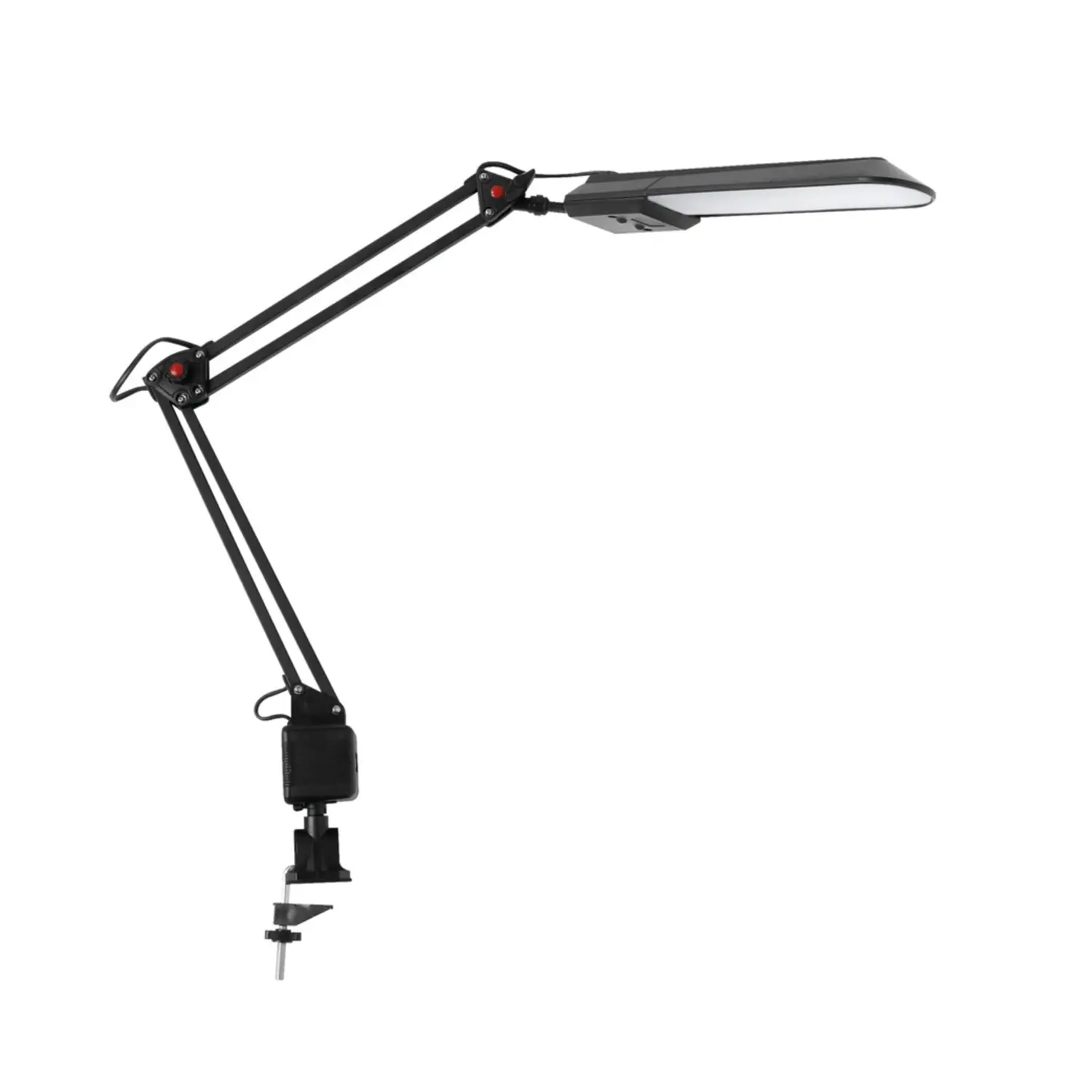 immagine lampada da scrivania tavolo led con braccio e morsetto studio 4,8 watt nero