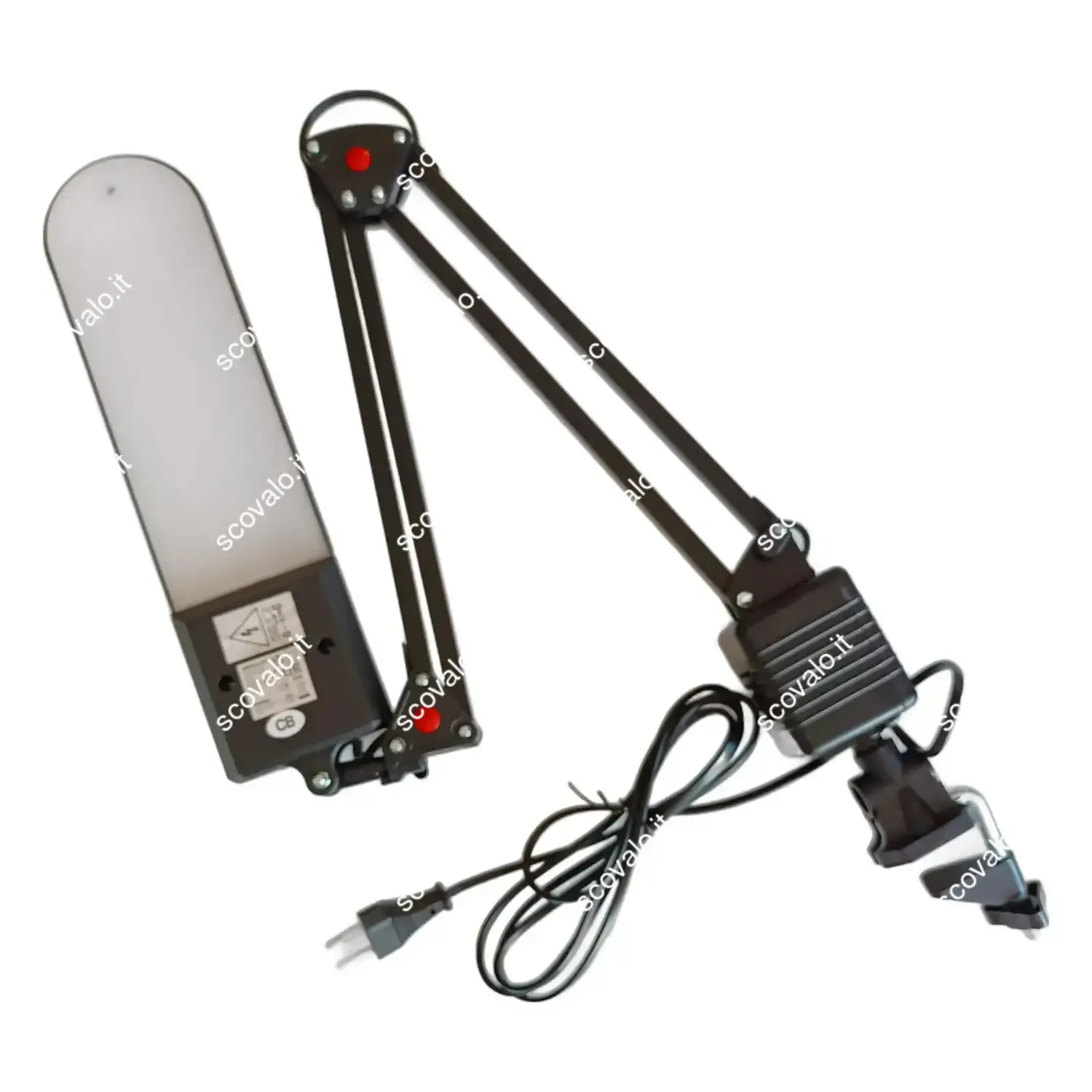 immagine lampada da scrivania tavolo led con braccio e morsetto studio 4,8 watt nero