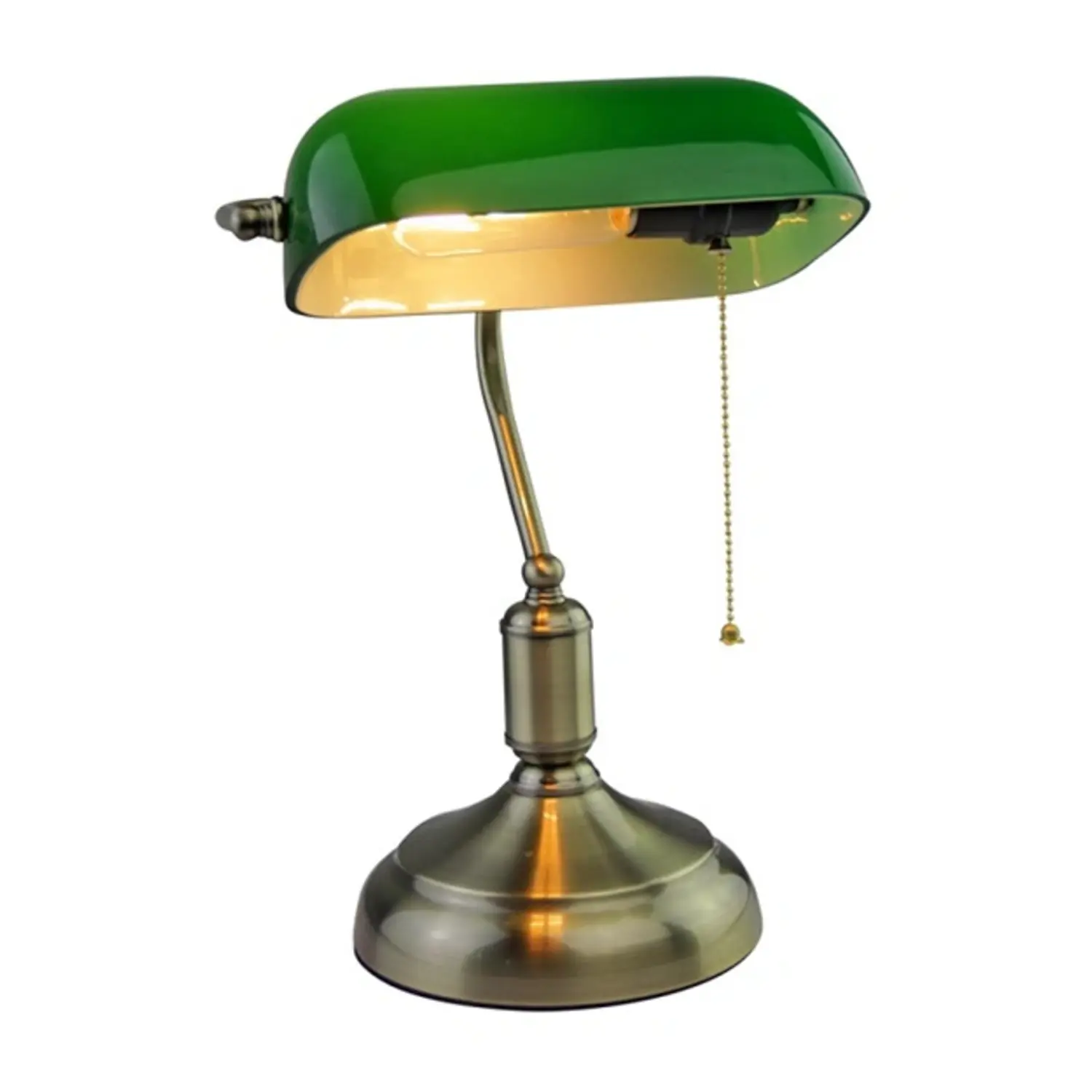 immagine lampada da tavolo bachelite vintage bronzo e27 verde