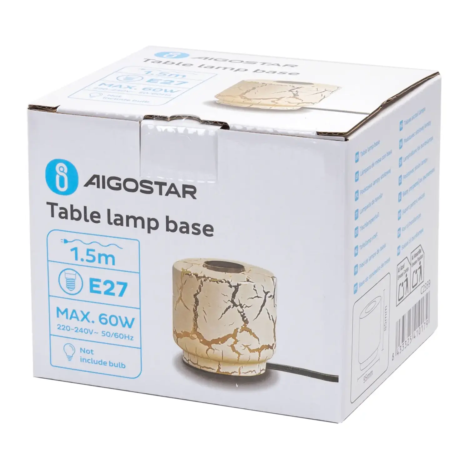 immagine Lampada da tavolo E27 motivo finto marmo, cilindrica