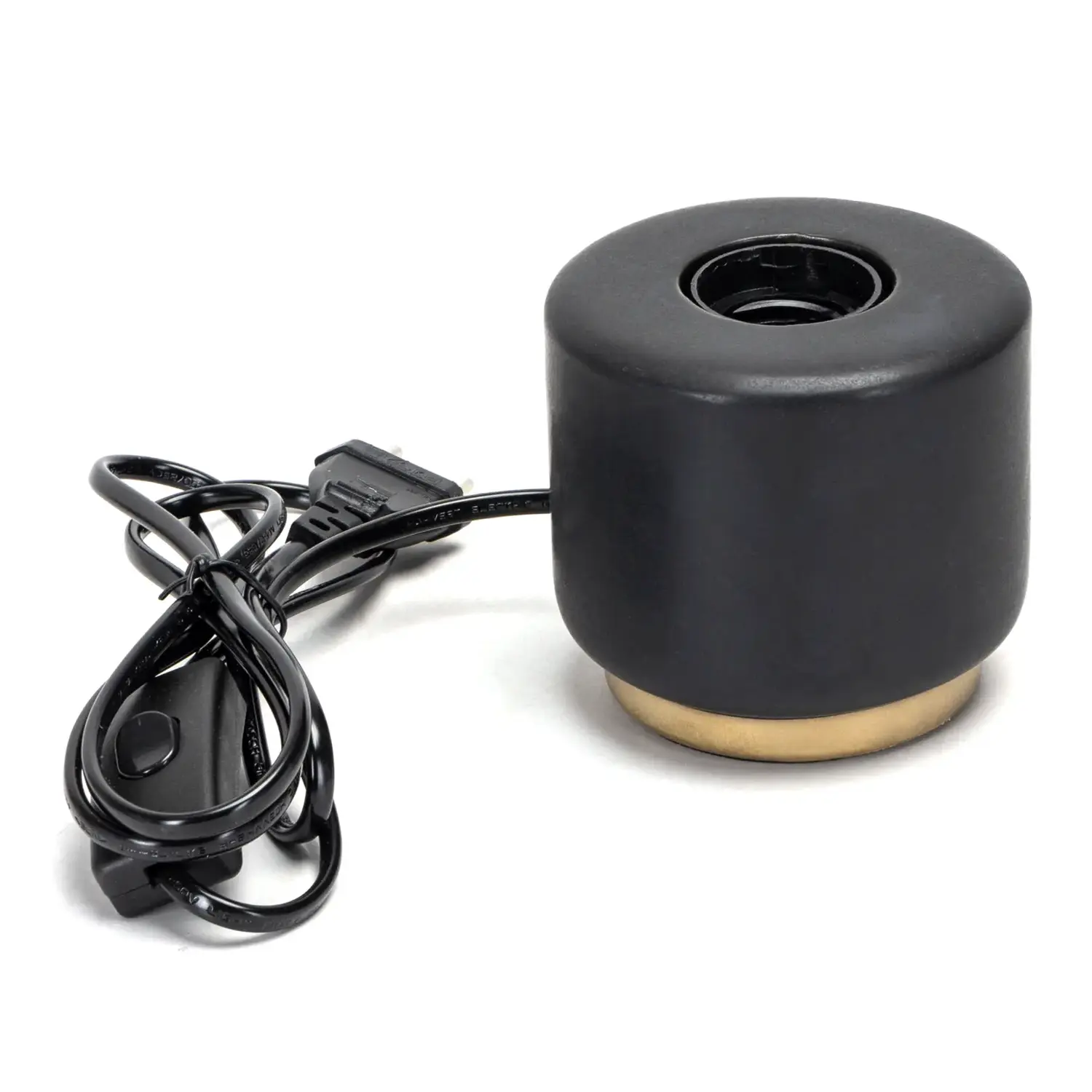 immagine Lampada da tavolo E27 nero e oro ilindrica