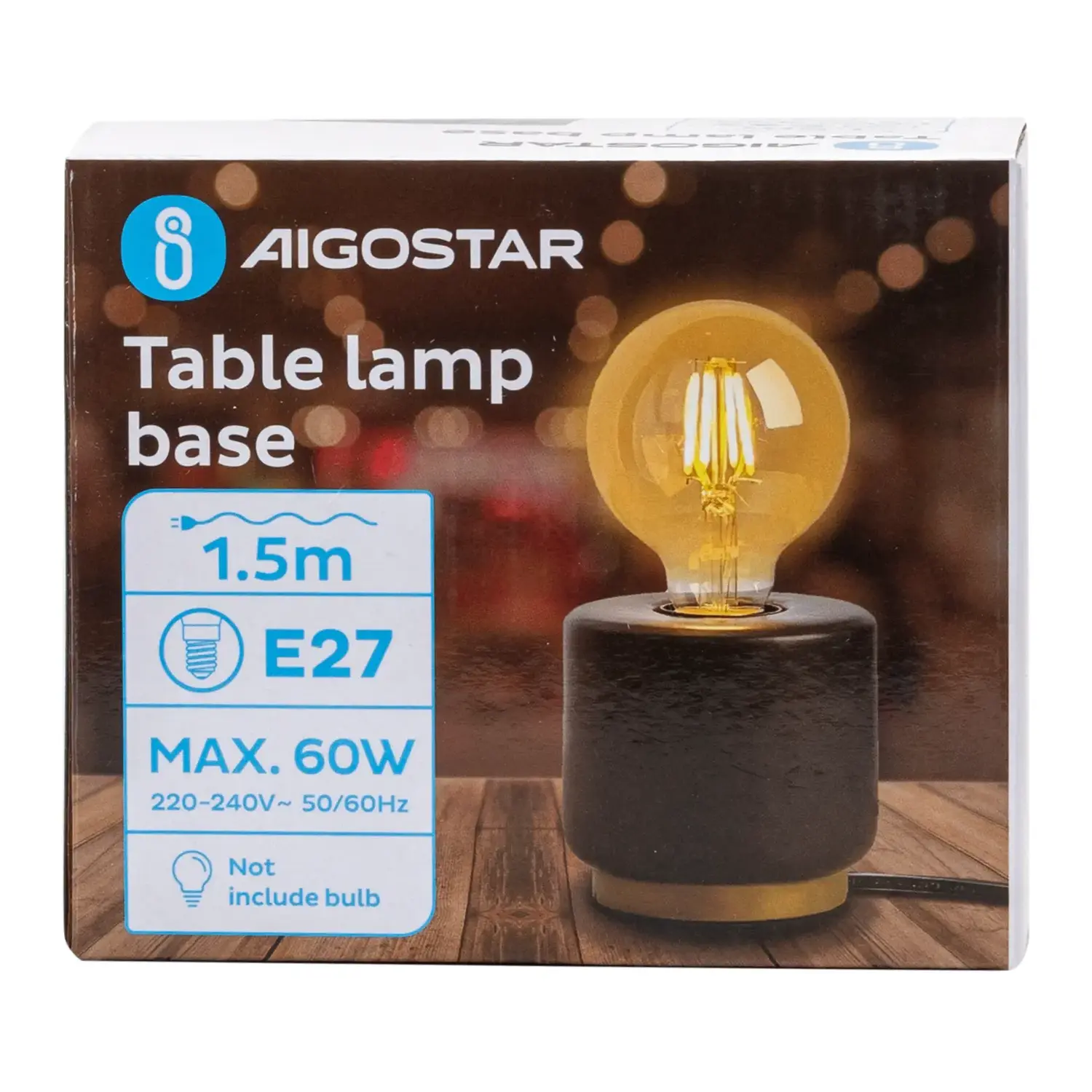 immagine Lampada da tavolo E27 nero e oro ilindrica