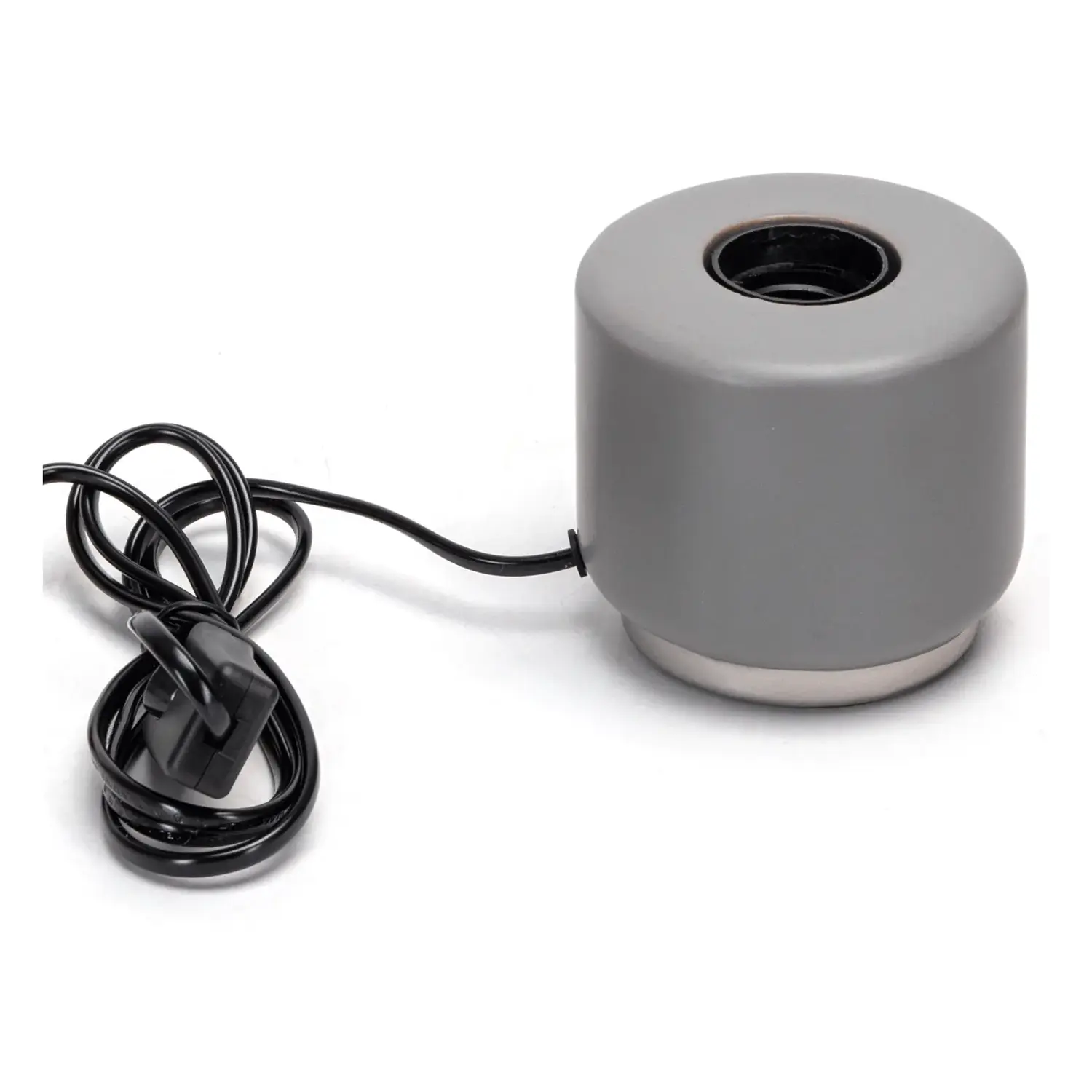 immagine Lampada da tavolo, lampadina non inclusa, E27, grigio e argento, cilindrica