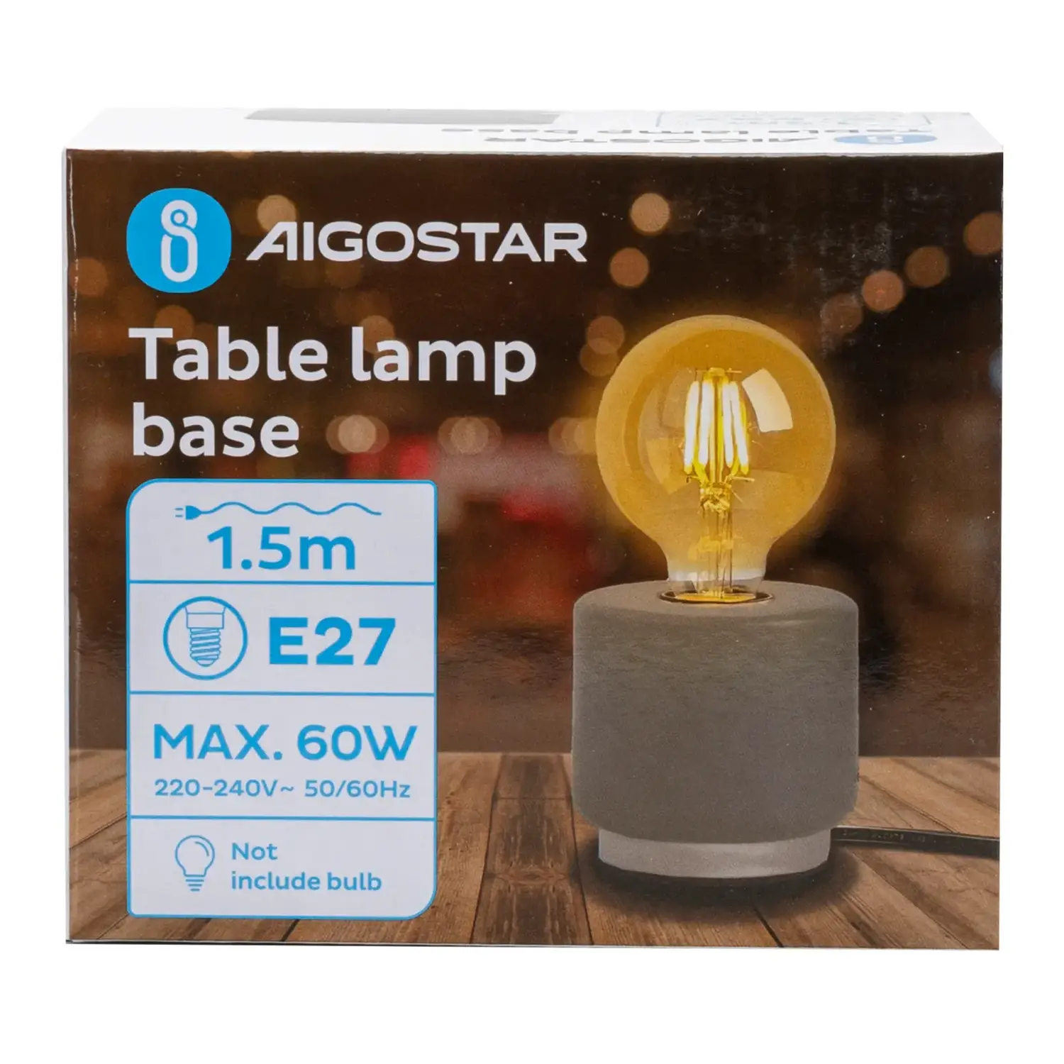 immagine Lampada da tavolo, lampadina non inclusa, E27, grigio e argento, cilindrica