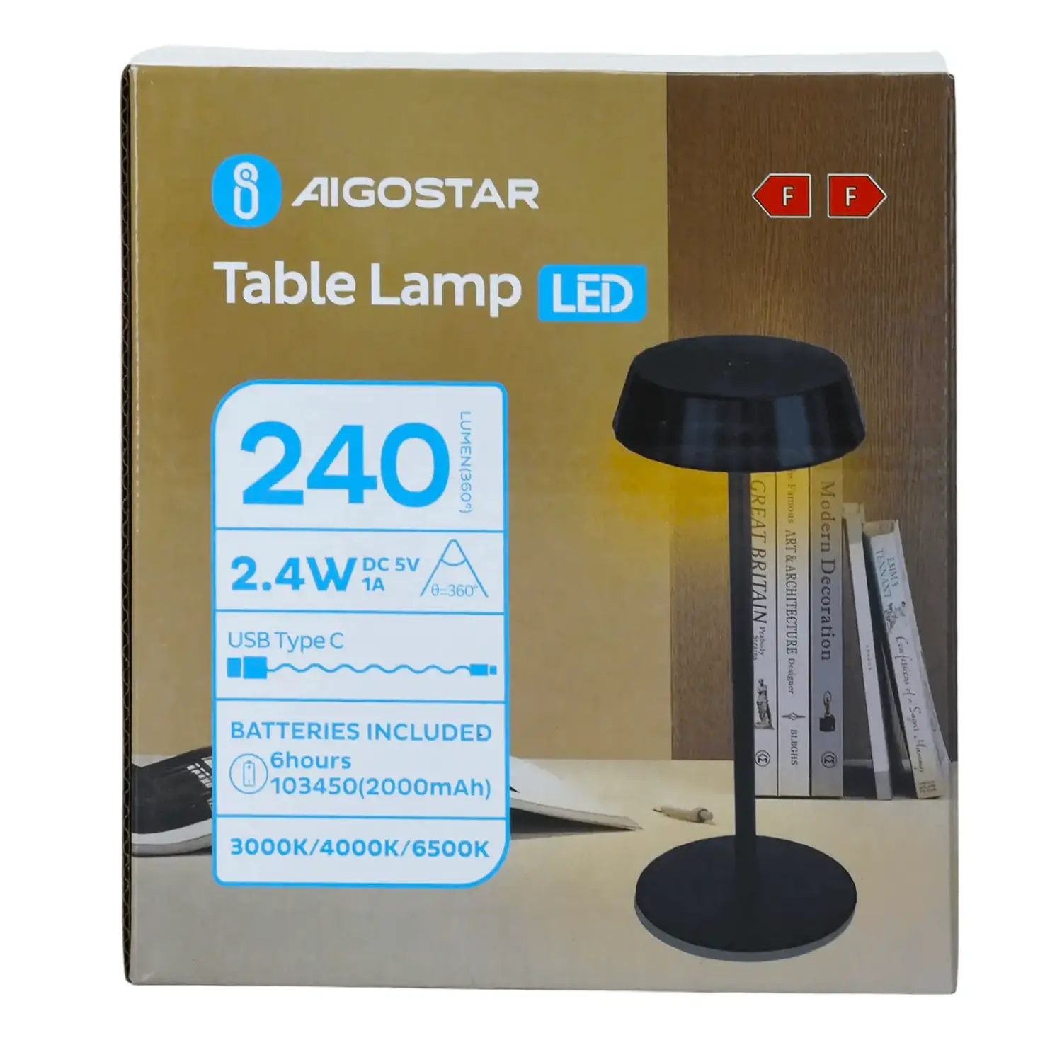 immagine Lampada da tavolo LED Ambient 2.4W IP20 ricaricabile touch nero