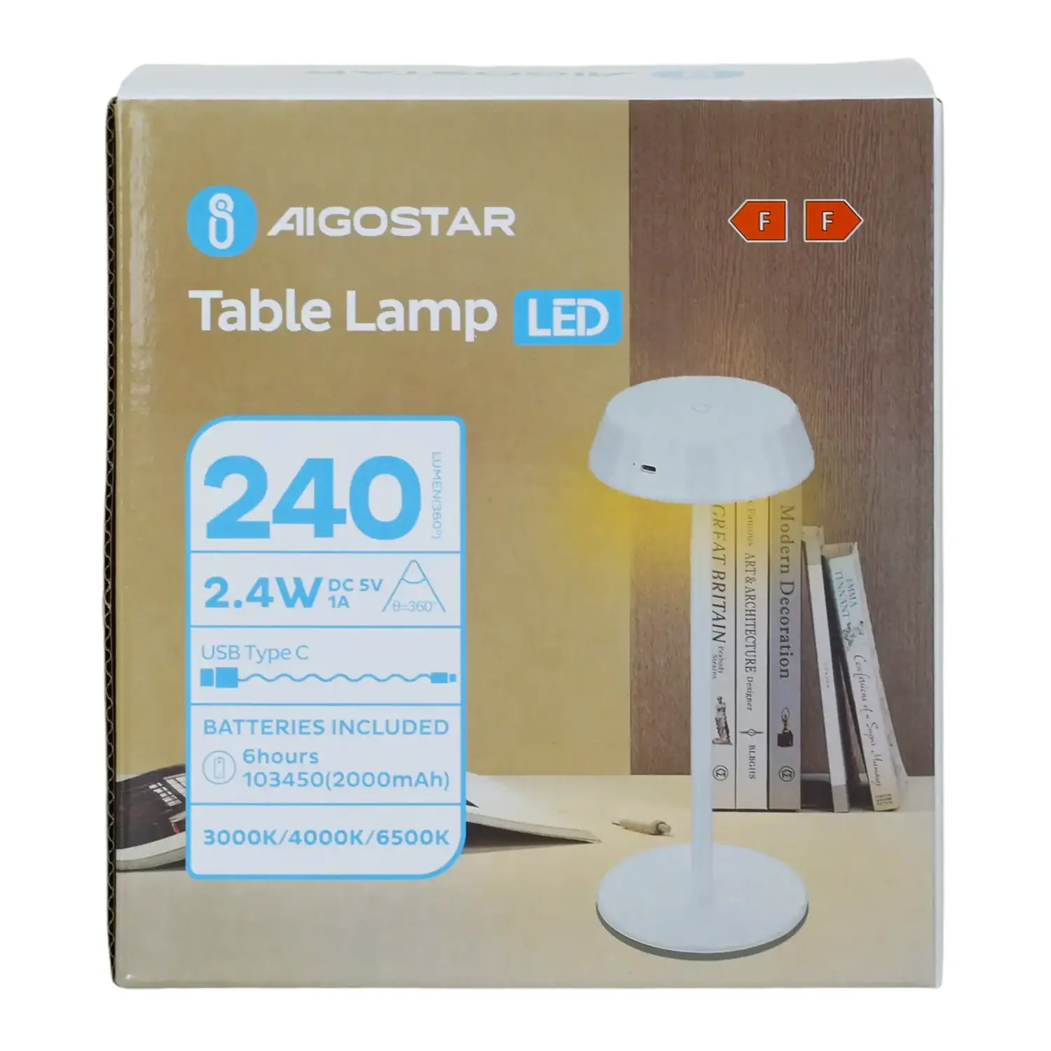 immagine Lampada da tavolo LED Ambient 2.4W IP20 ricaricabile touch bianco