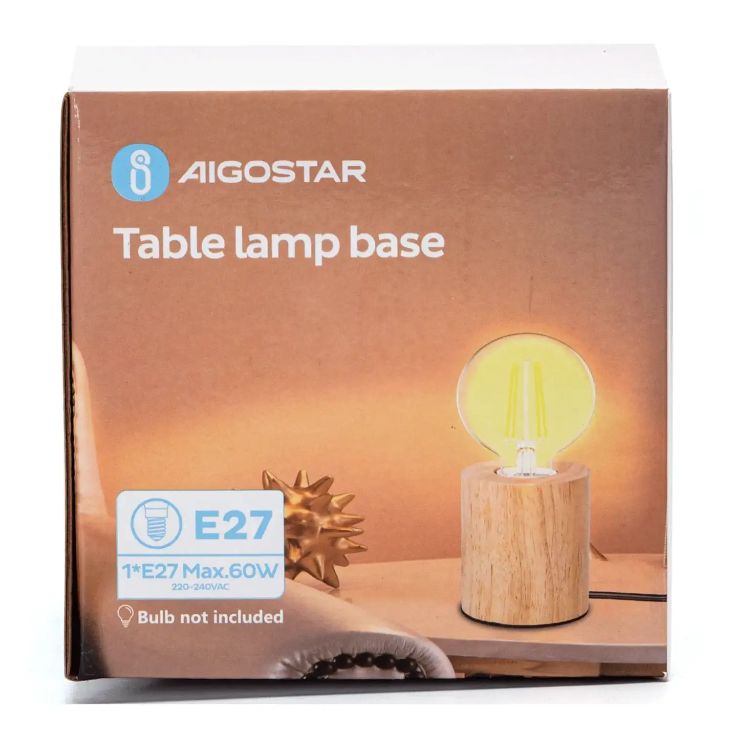 immagine Lampada da tavolo (senza sorgente luminosa)-MAX.60W-E27-Di legno