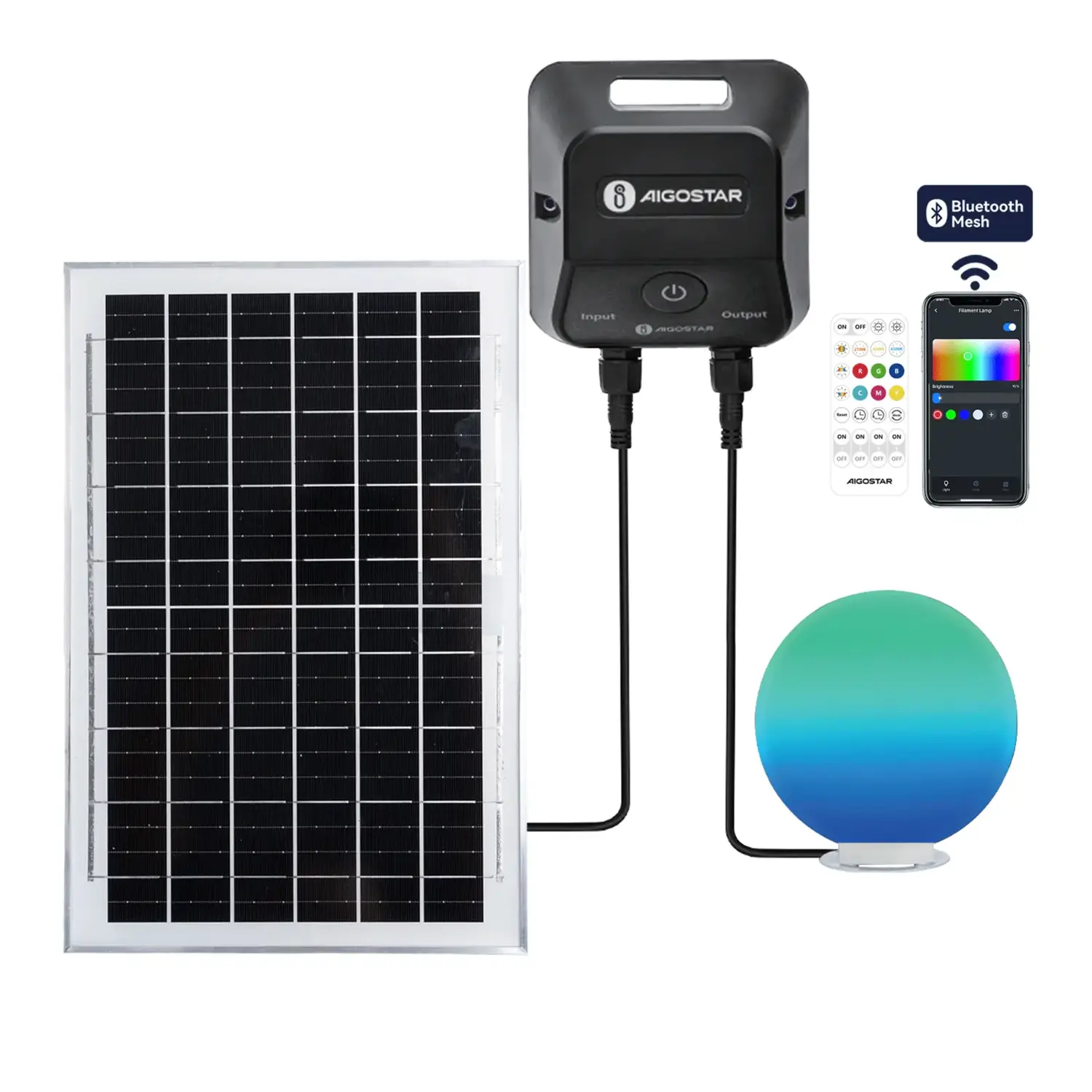 immagine del prodotto Lampada da terra solare smart Mirage con rete Bluetooth, 35W RGBCCT