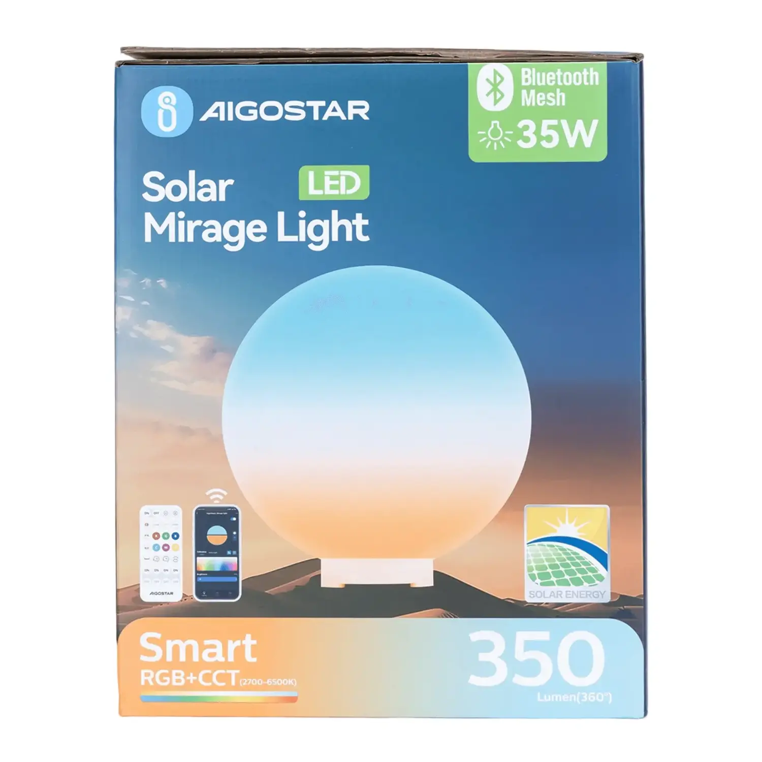 immagine Lampada da terra solare smart Mirage con rete Bluetooth, 35W RGBCCT