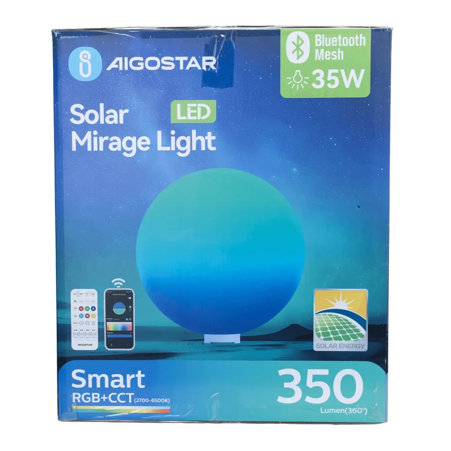 immagine Lampada da terra solare smart Mirage con rete Bluetooth, 35W RGBCCT