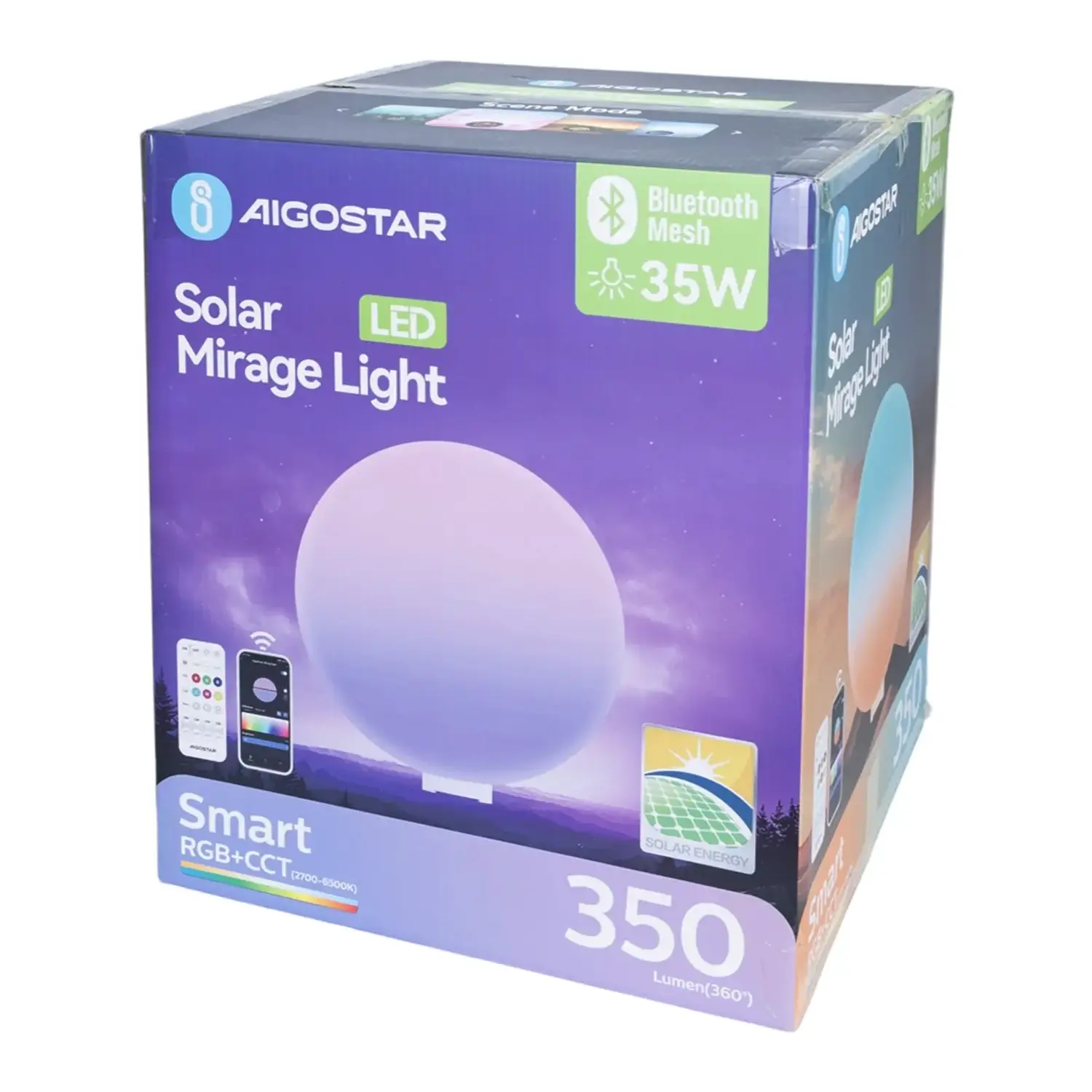 immagine Lampada da terra solare smart Mirage con rete Bluetooth, 35W RGBCCT