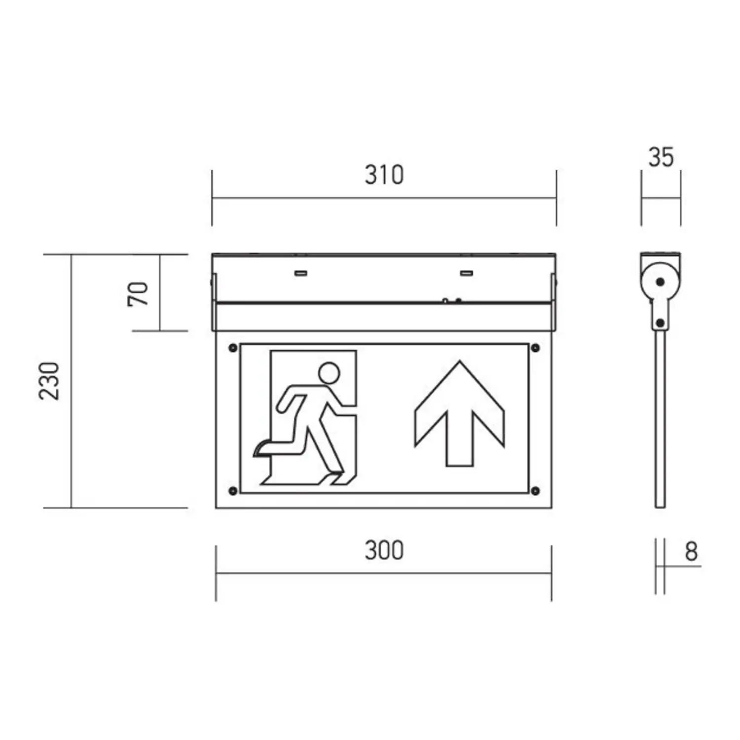 immagine lampada di emergenza a bandiera led 2w 12 ore samsung