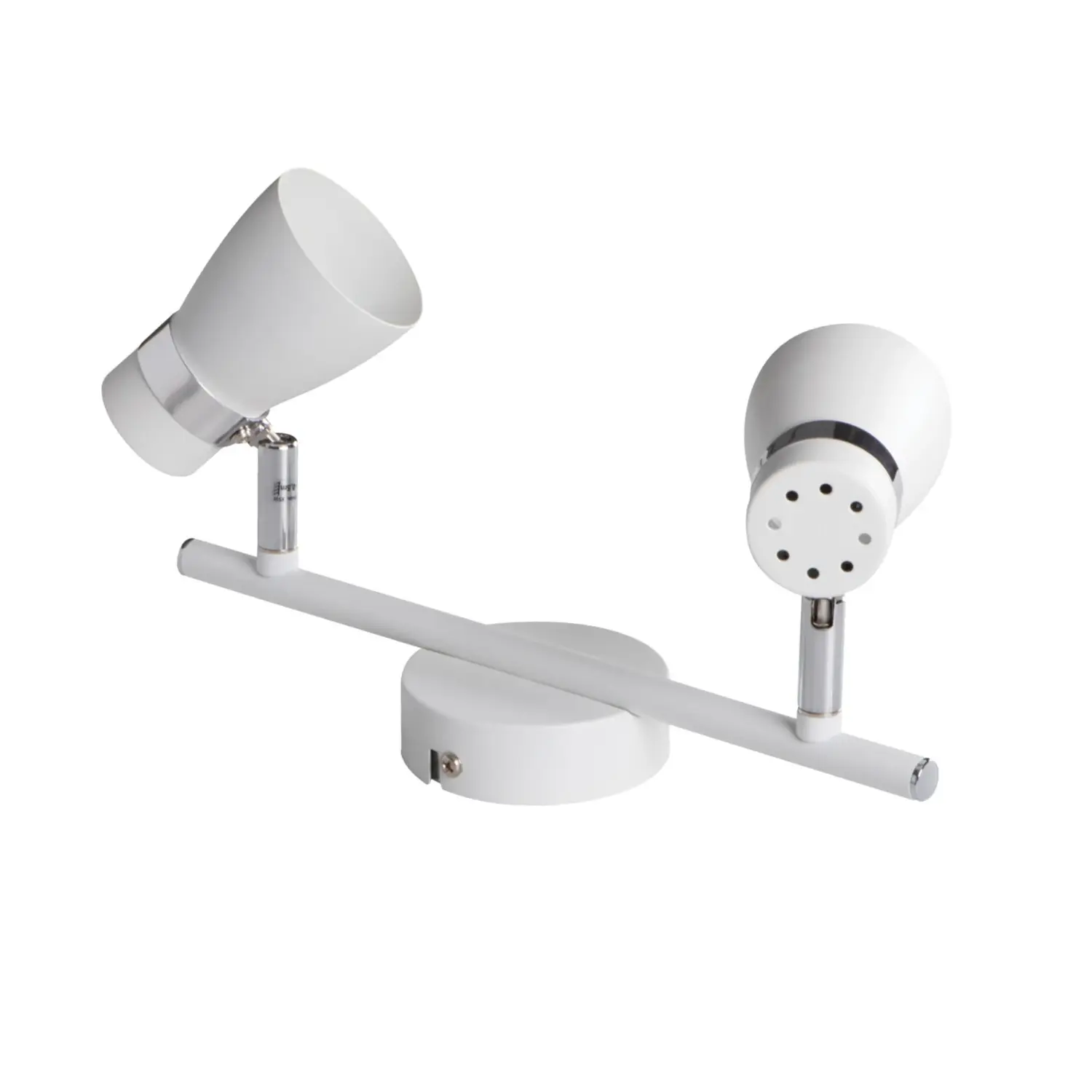 immagine lampada faretto parete soffitto enali gu10 bianco 2 luci orientabile