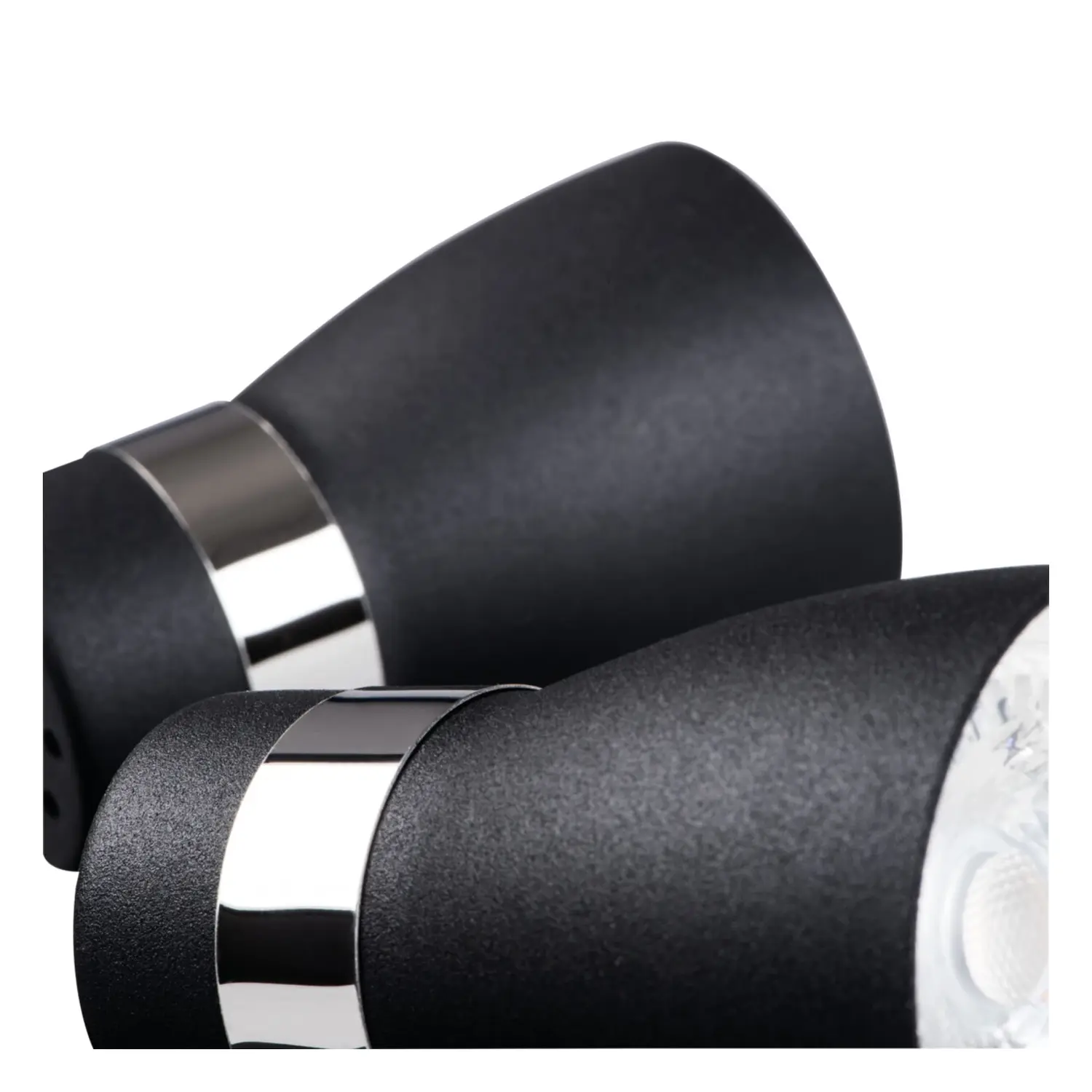 immagine lampada faretto parete soffitto enali gu10 nero 3 luci tondo orientabile