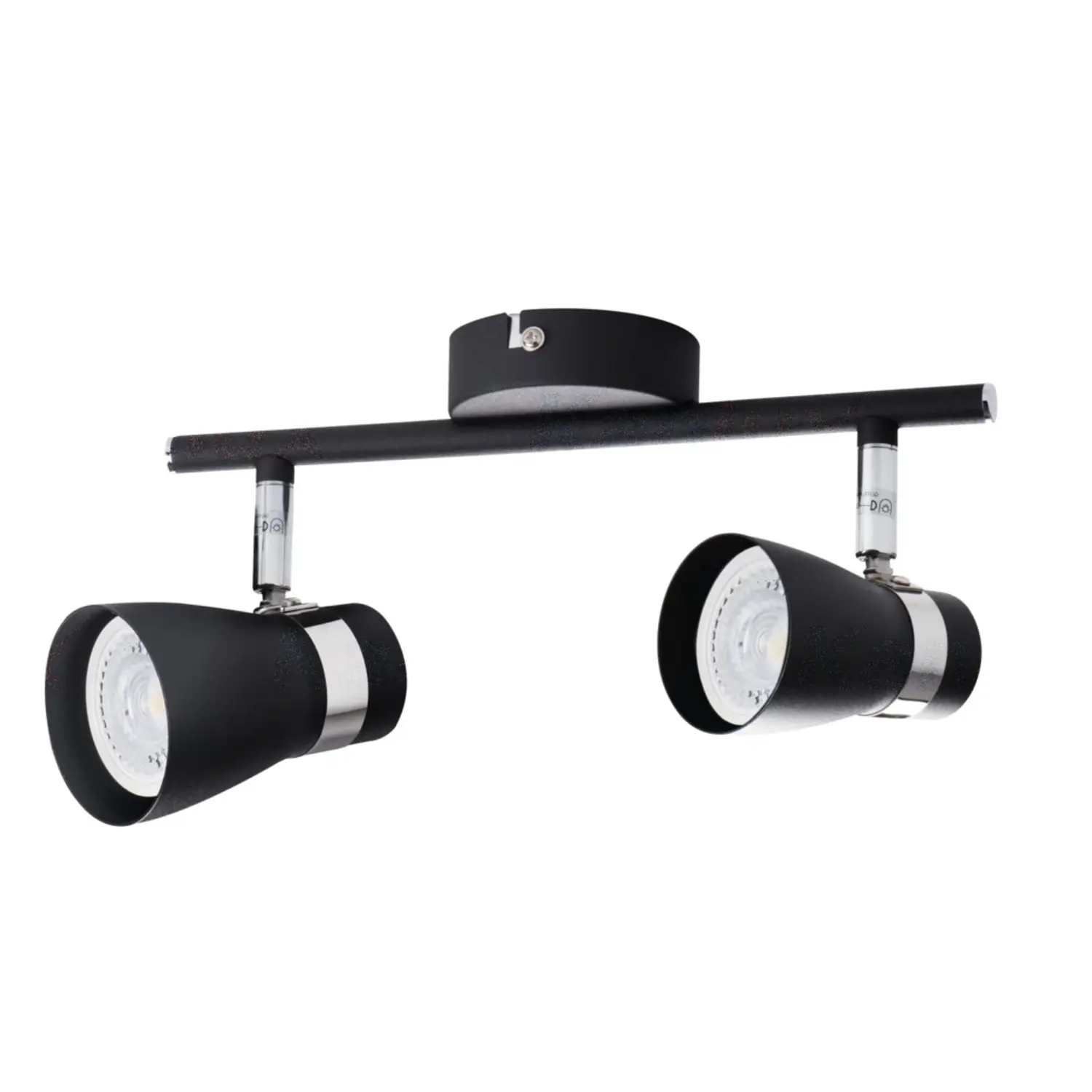 immagine del prodotto lampada faretto parete soffitto enali gu10 nero 2 luci orientabile