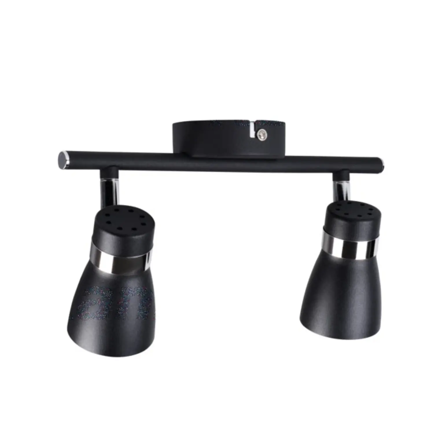 immagine lampada faretto parete soffitto enali gu10 nero 2 luci orientabile