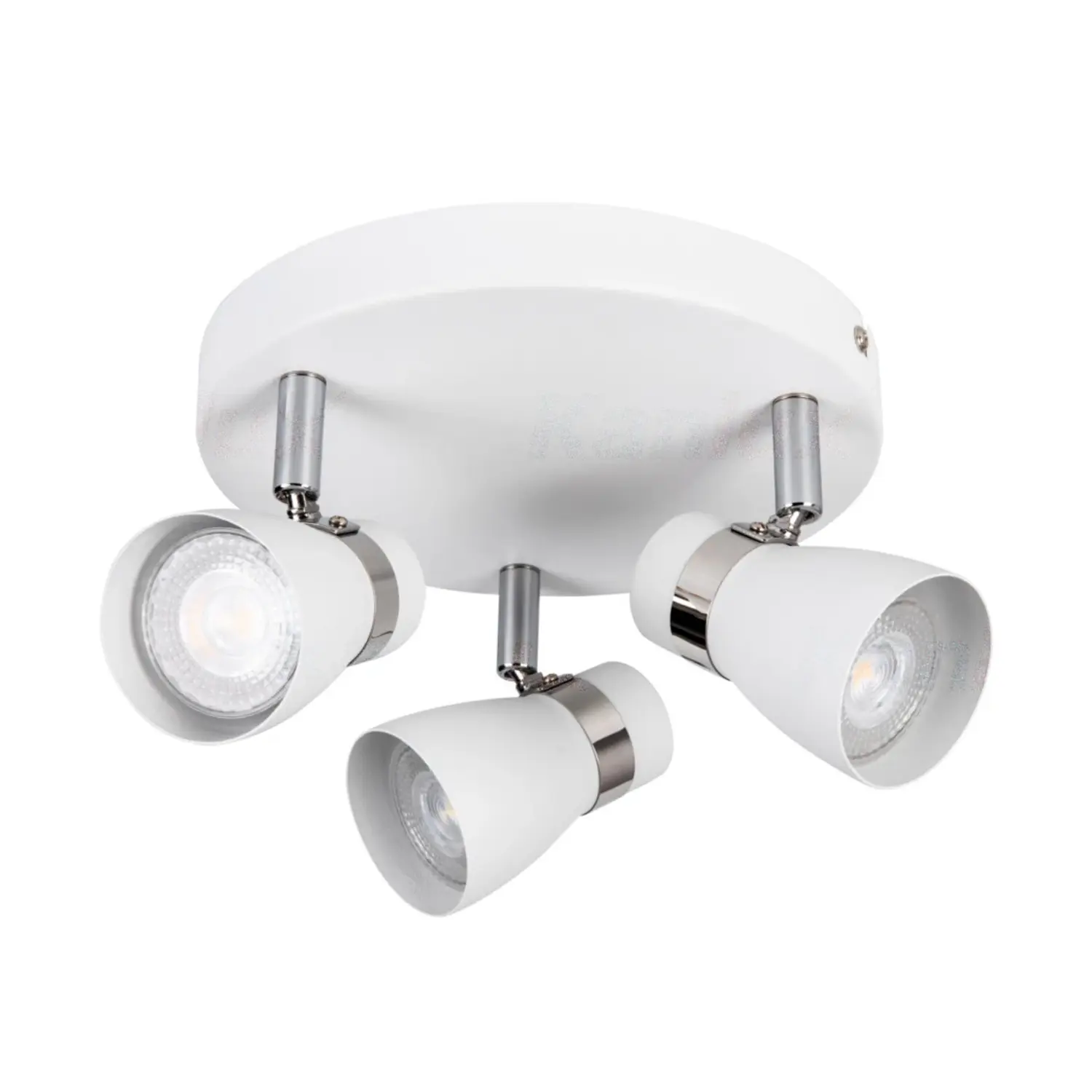 immagine lampada faretto parete soffitto enali bianco 3 luci tondo orientabile