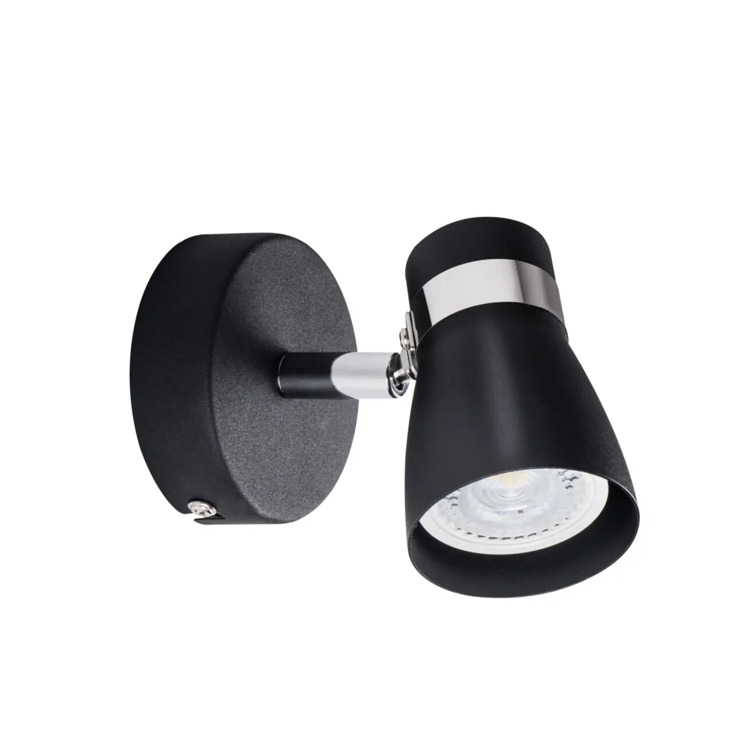 immagine lampada faretto parete soffitto enali gu10 nero 1 luce orientabile