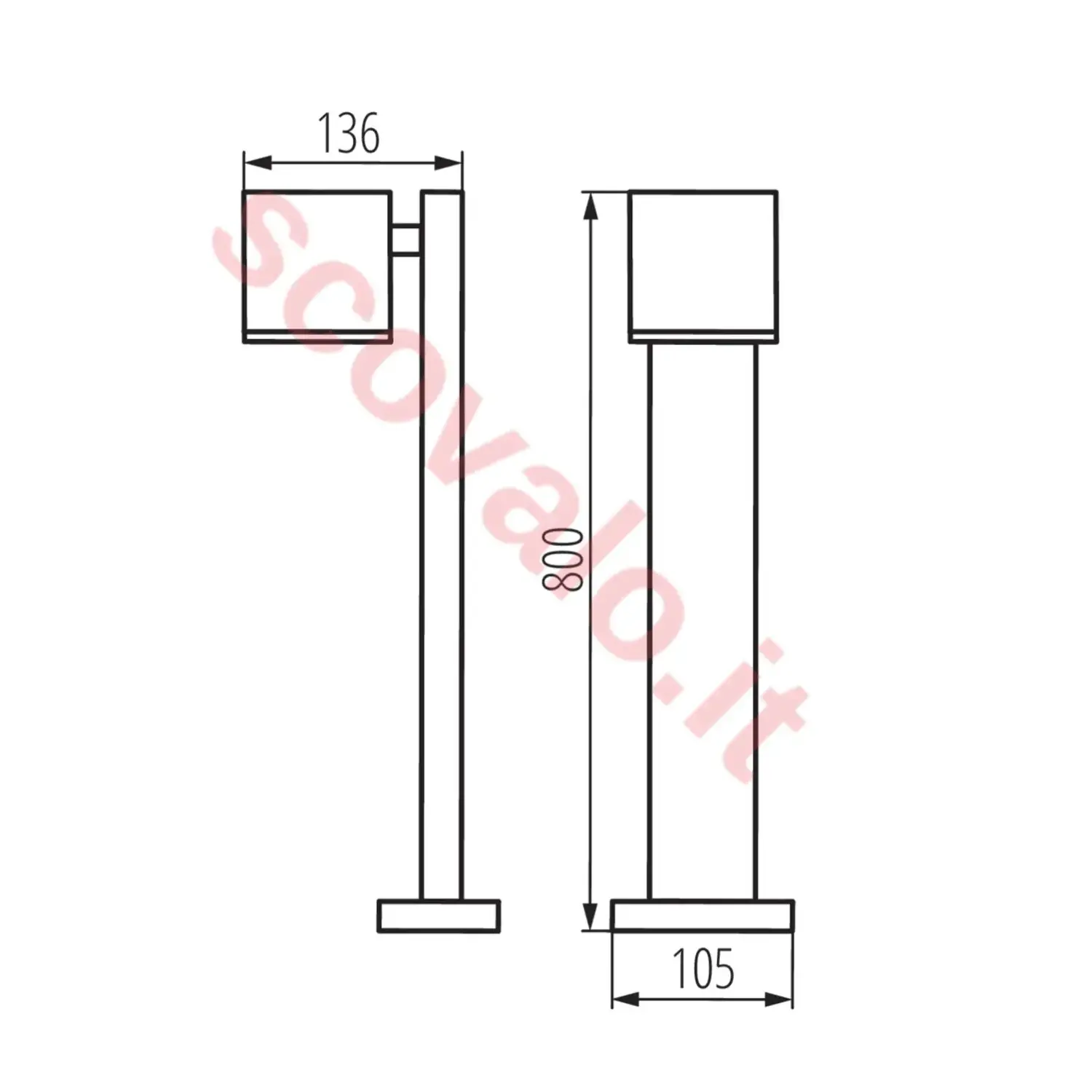 immagine lampioncino giardino gori esterno gu10 antracite 80 cm 1 luce basamento