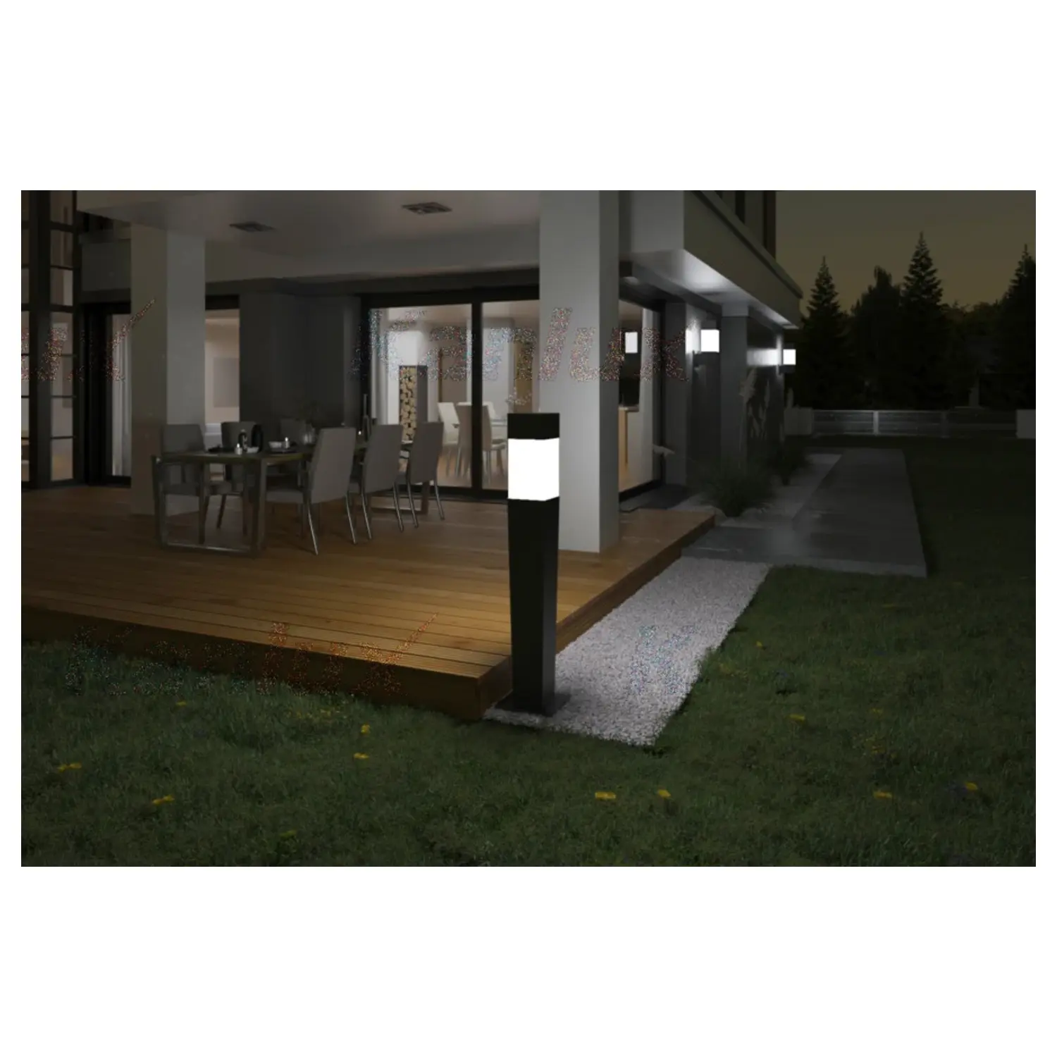 immagine lampioncino lampione da giardino invo e27 grafite 107 cm basamento