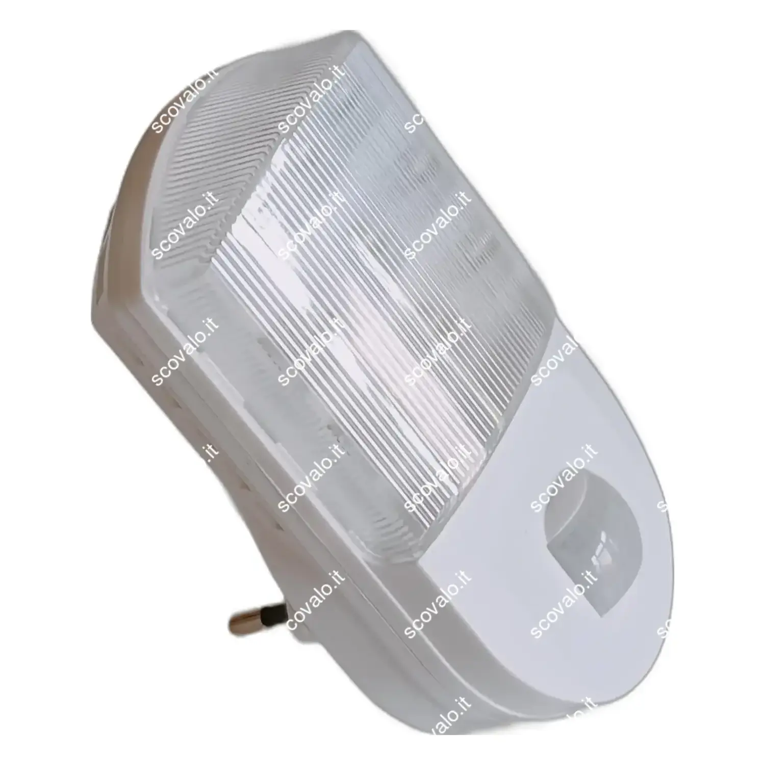 immagine lampada led luce notturna con sensore di movimento crepuscolare spina bianco freddo
